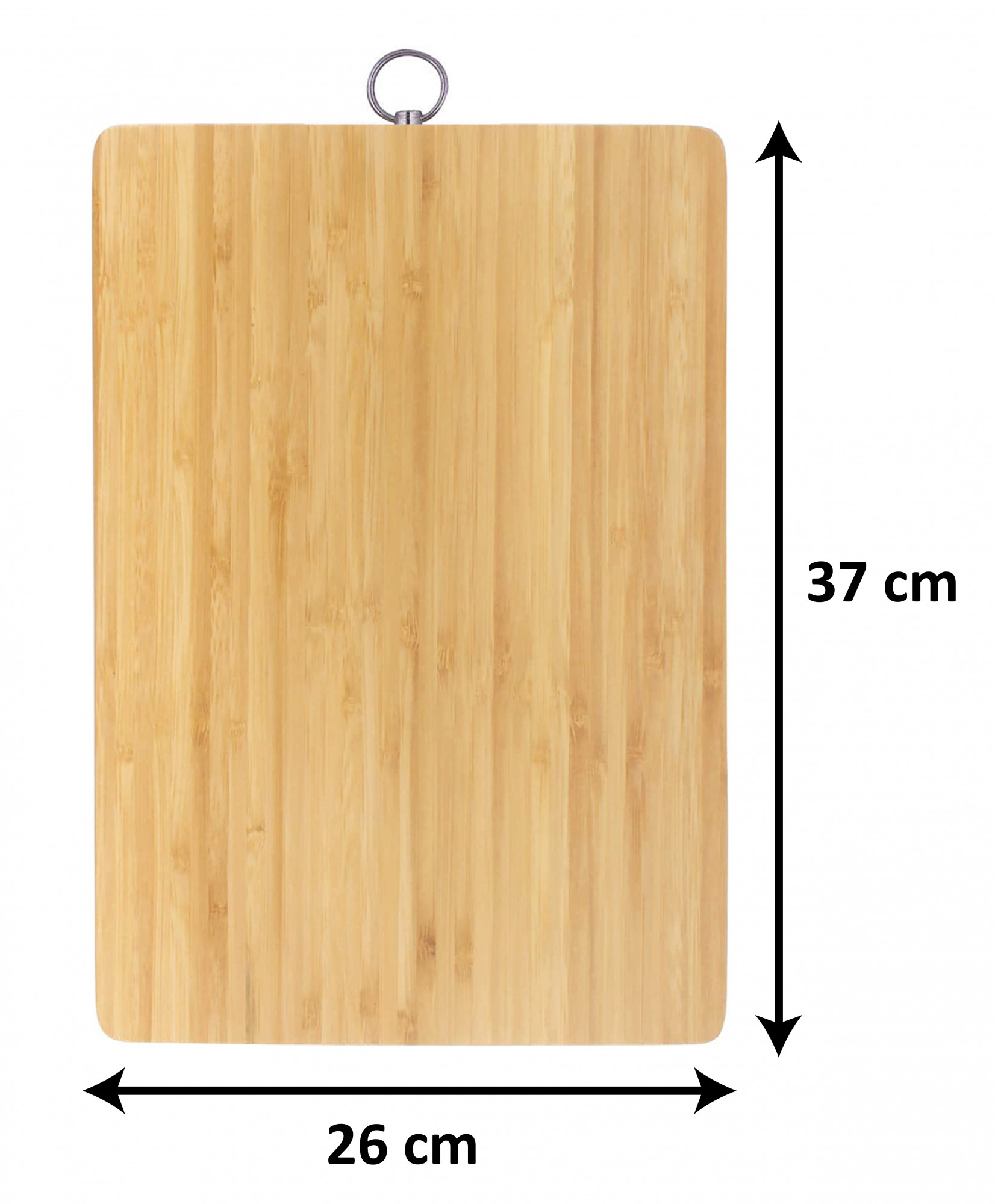 Kuber Industries Square Thick Wooden Bamboo Kitchen Chopping Cutting Slicing Board With Hook (Brown)-HS43KUBMART25575