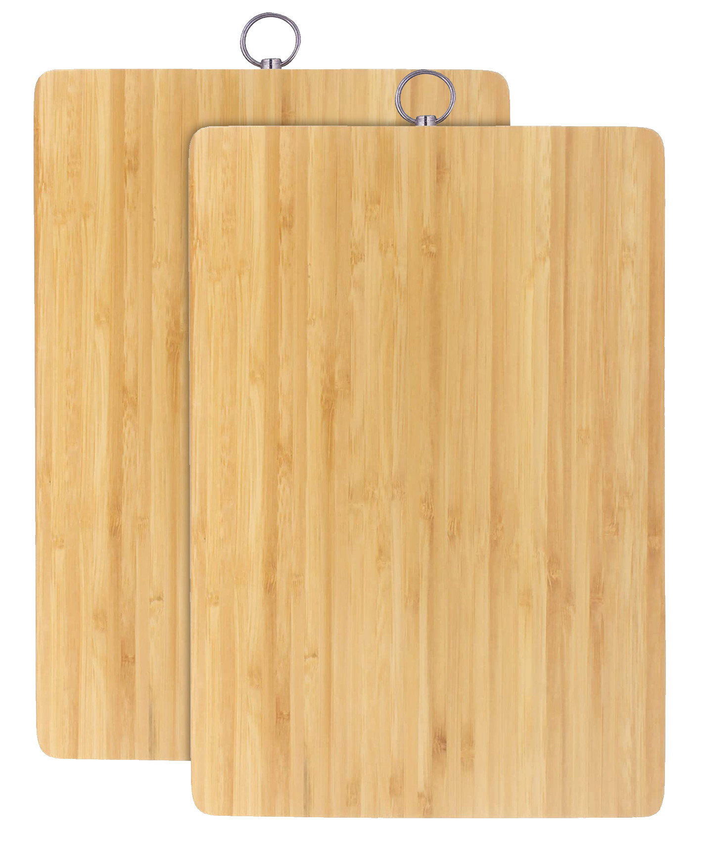 Kuber Industries Square Thick Wooden Bamboo Kitchen Chopping Cutting Slicing Board With Hook (Brown)-HS43KUBMART25575