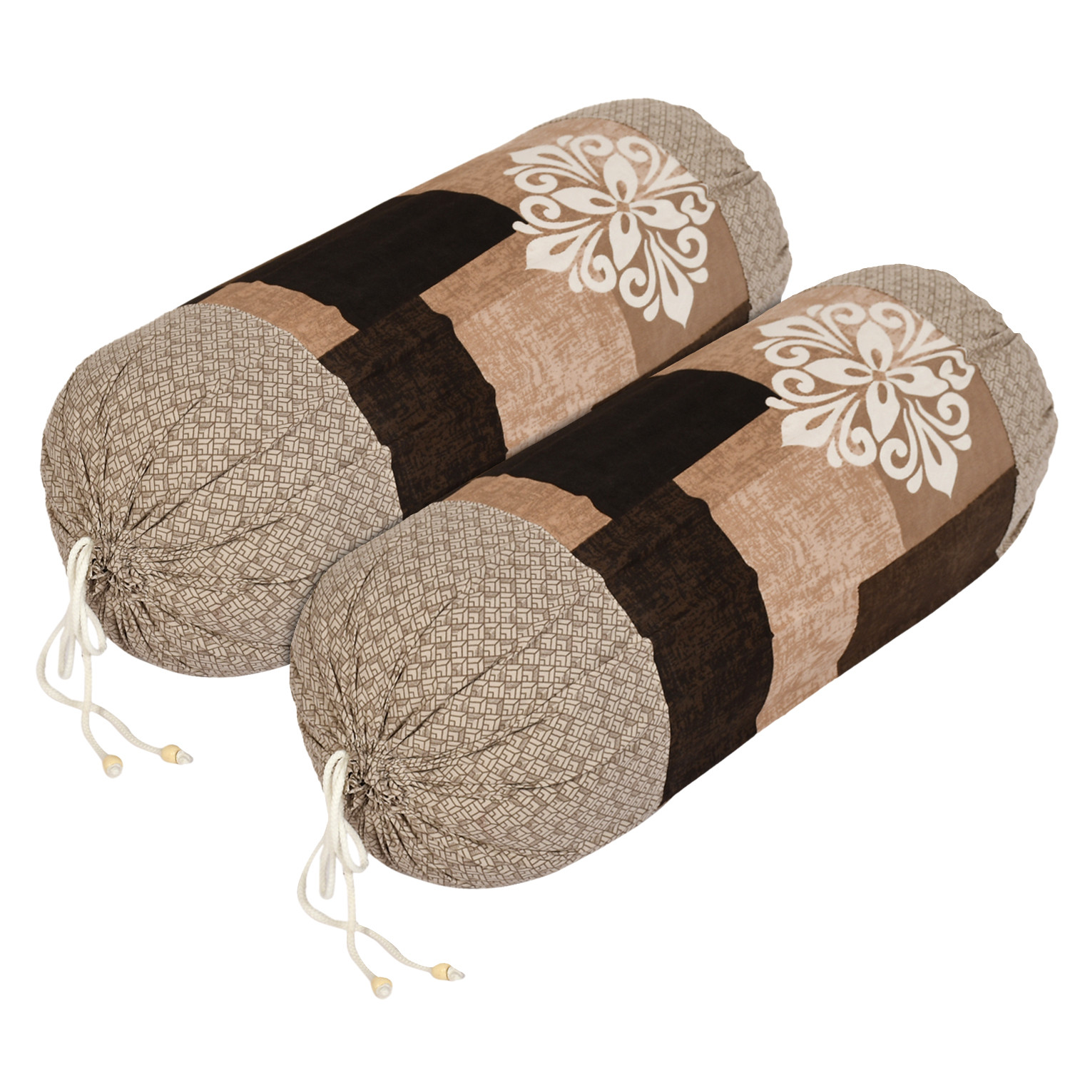 Kuber Industries Squere Print Soft & Luxurious Decorative Cotton Bolster Cover, 16