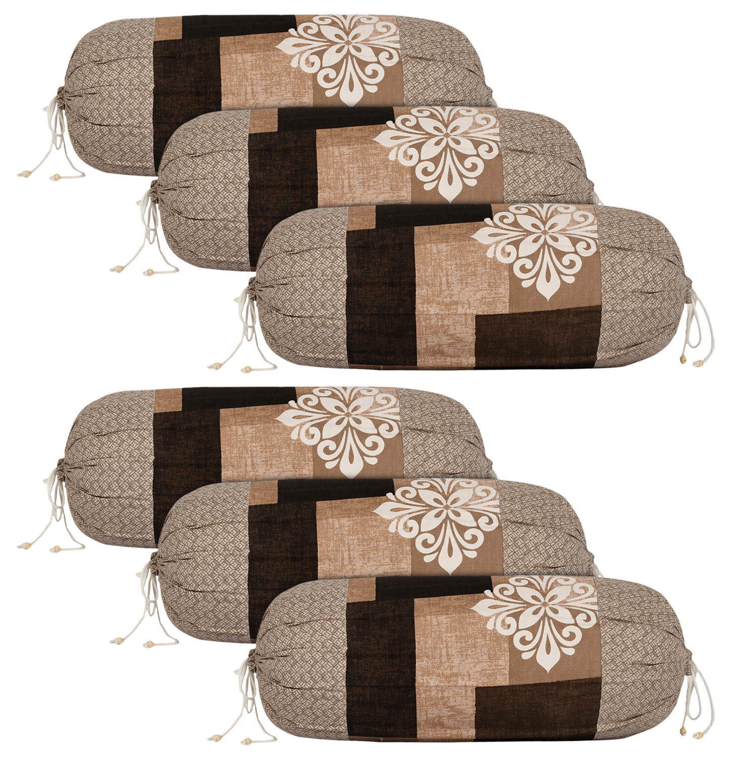 Kuber Industries Squere Print Soft & Luxurious Decorative Cotton Bolster Cover, 16
