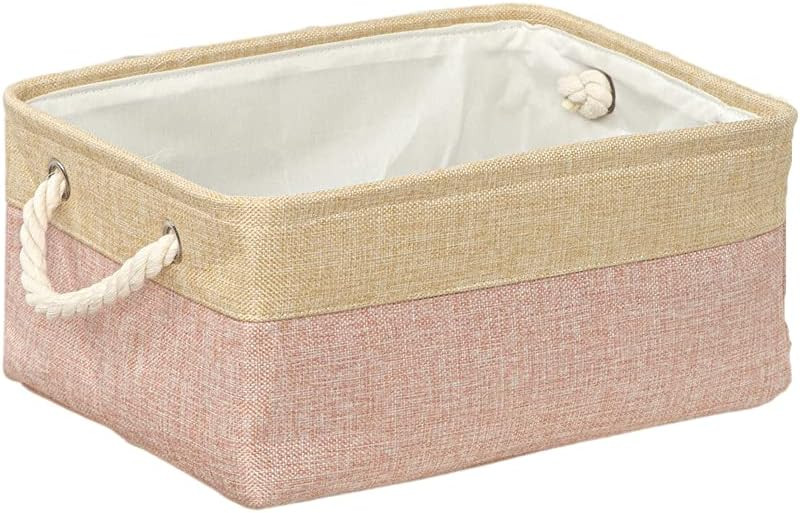 Kuber Industries Stackable Storage Basket|Foldable Toy Storage Bin|Wardrobe Organizer For Clothes|3 Different Sizes (Brown & Cream)