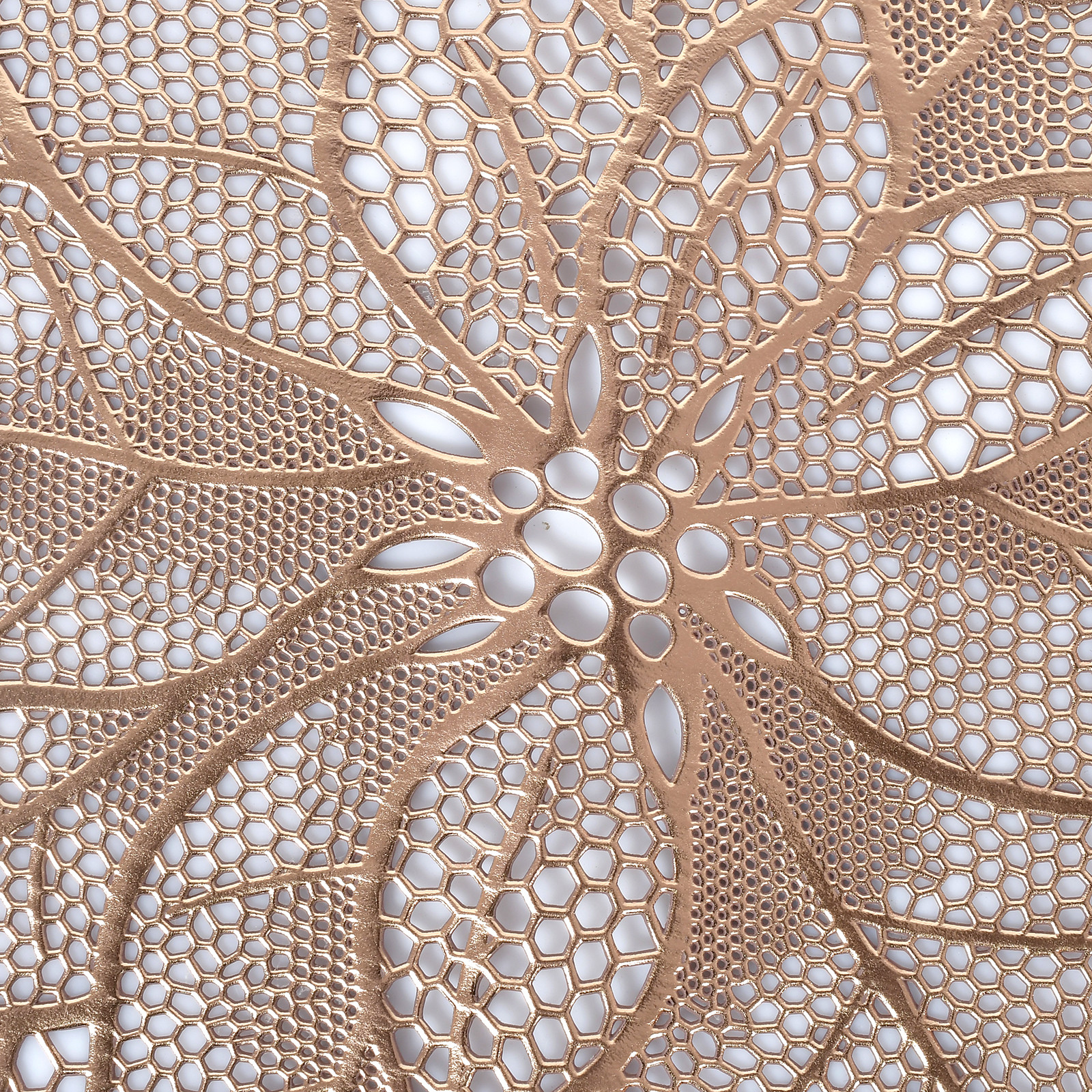 Kuber Industries Stain & Heat Resistant, Non-Slip Flower Design Soft Leather Table Placemats,(Copper)-HS43KUBMART26093