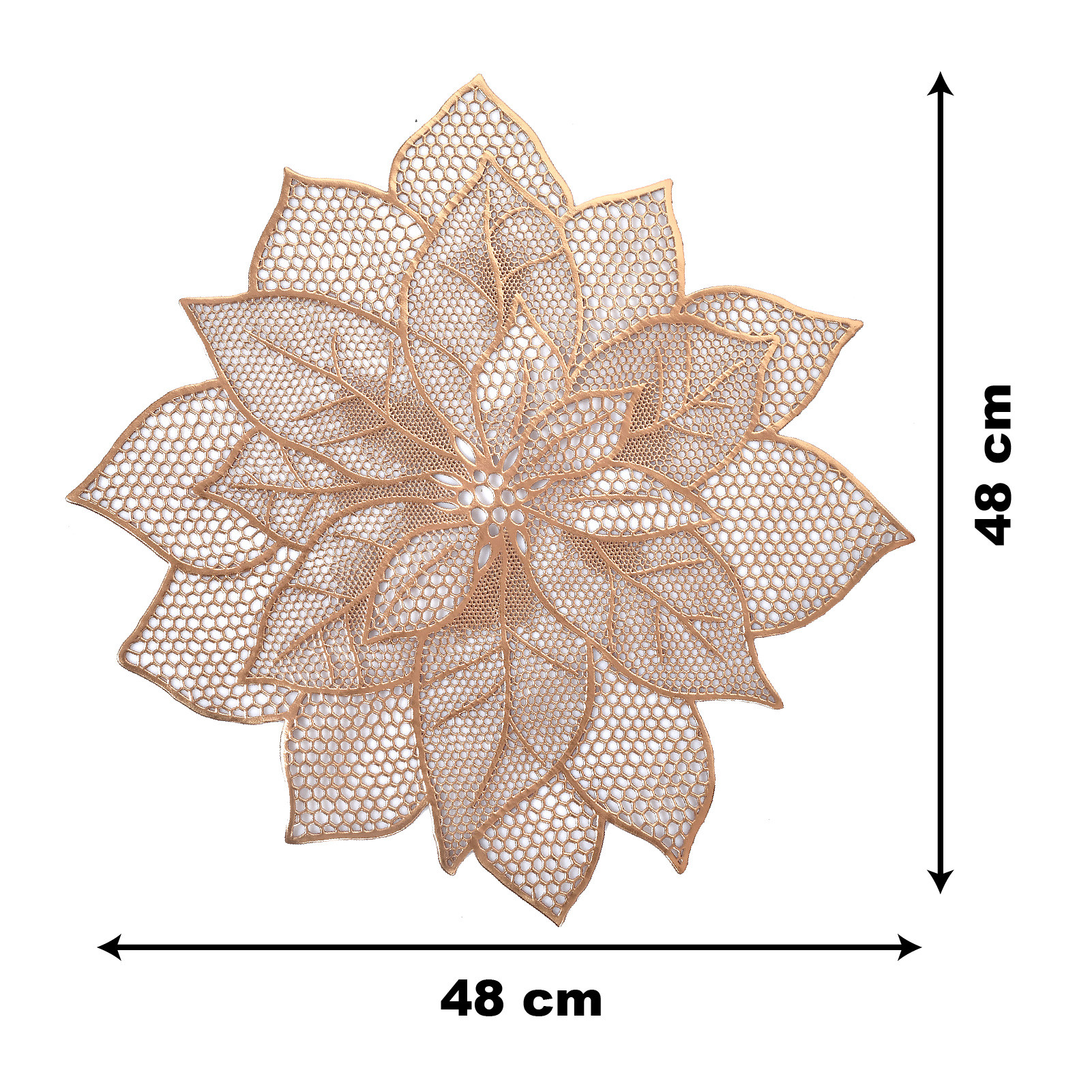 Kuber Industries Stain & Heat Resistant, Non-Slip Flower Design Soft Leather Table Placemats,(Copper)-HS43KUBMART26093