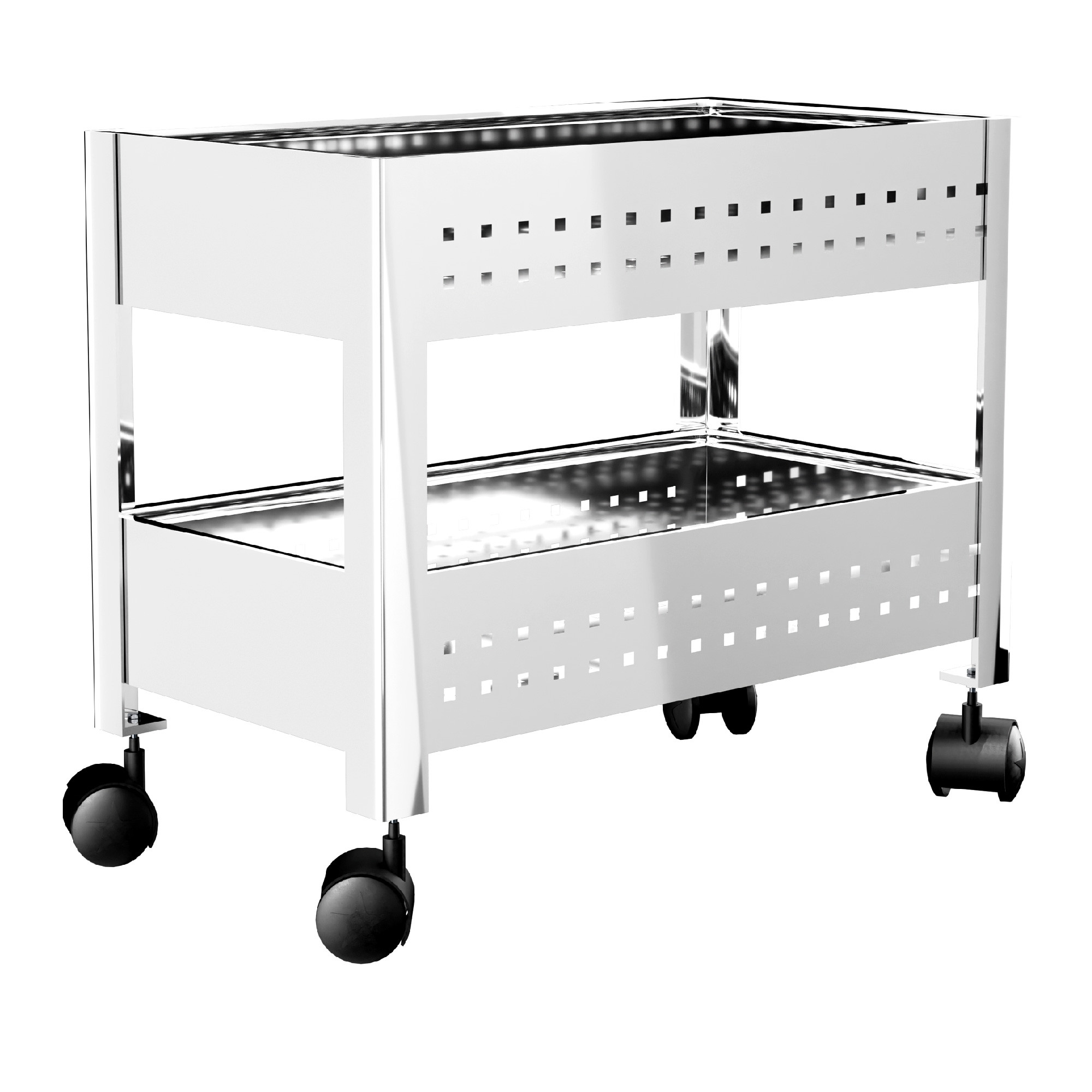Kuber Industries Stainless Steel  Kitchen Trolley with Wheels  Countertop Oil Spices Vegetable Storage Stand  Storage Racks for Home  Onion Potato Kitchen Side Rack Organiser  Silver