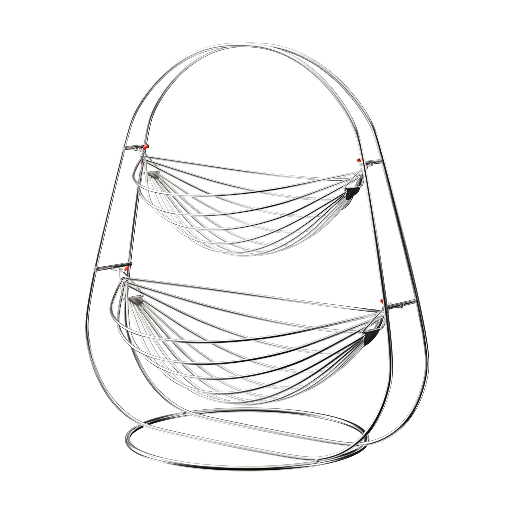 Kuber Industries Stainless Steel  Swing Fruit and Vegetable Basket  Countertop Onion Potato Rack for KitchenPantry  Fruit Basket for Dining Table  Vegetable Storage Stand  Silver