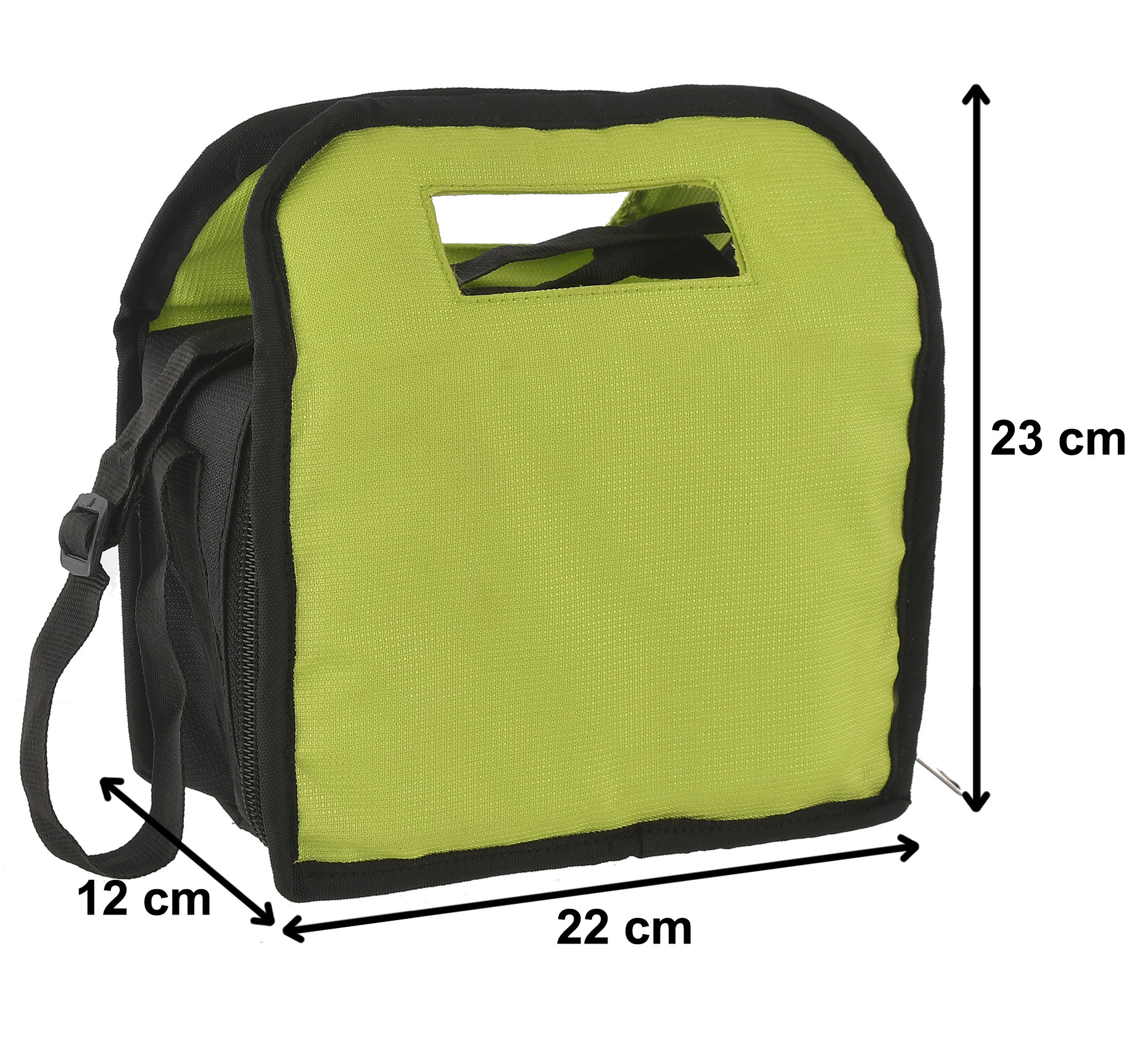 Kuber Industries Stainless Steel 3 Container, 1 Plastic Glass and 2 Plastic Spoon Lunch Box Set With Carry Bag (Green)-HS42KUBMART25119