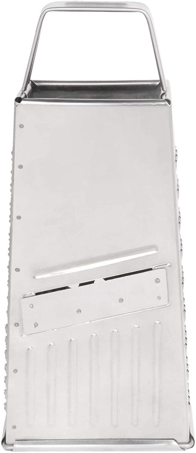 Kuber Industries Stainless Steel 5 IN 1 Grater And Slicer With 4 Sides For Cheese, Vegetables, Ginger, Garlic (Silver)