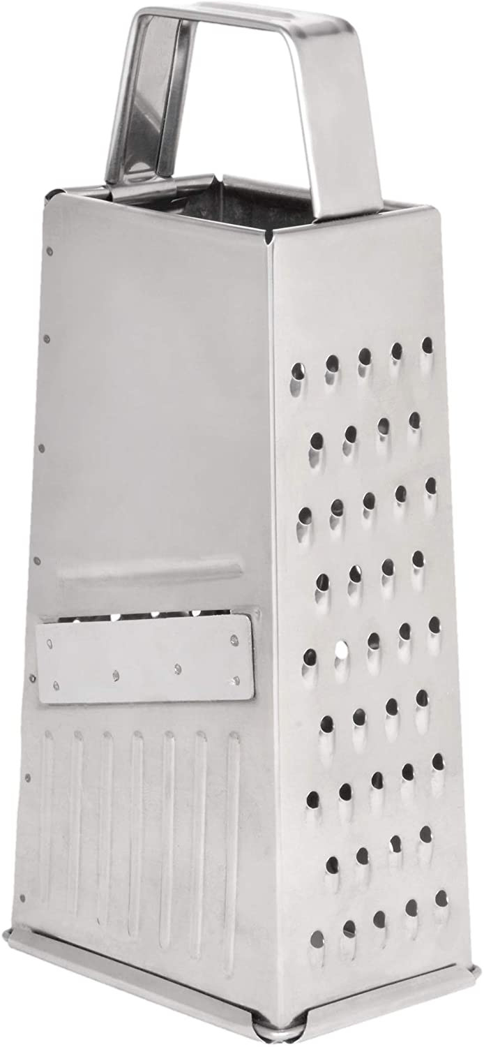 Kuber Industries Stainless Steel 5 IN 1 Grater And Slicer With 4 Sides For Cheese, Vegetables, Ginger, Garlic (Silver)