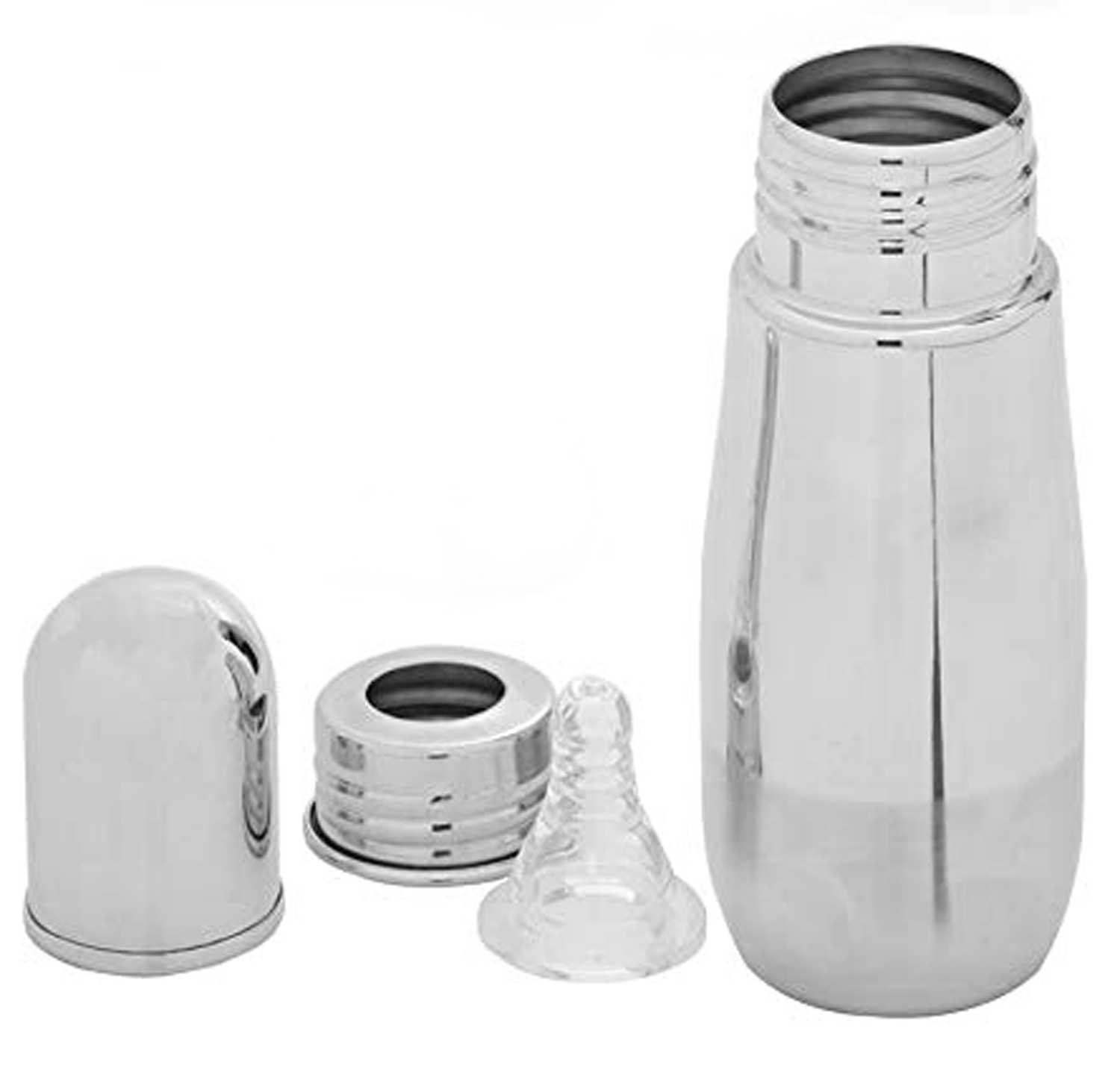 Kuber Industries Stainless Steel Baby Feeding Bottle, Milk Feeding, Water Feeding,250 ml(1 Extra Nipple Free)