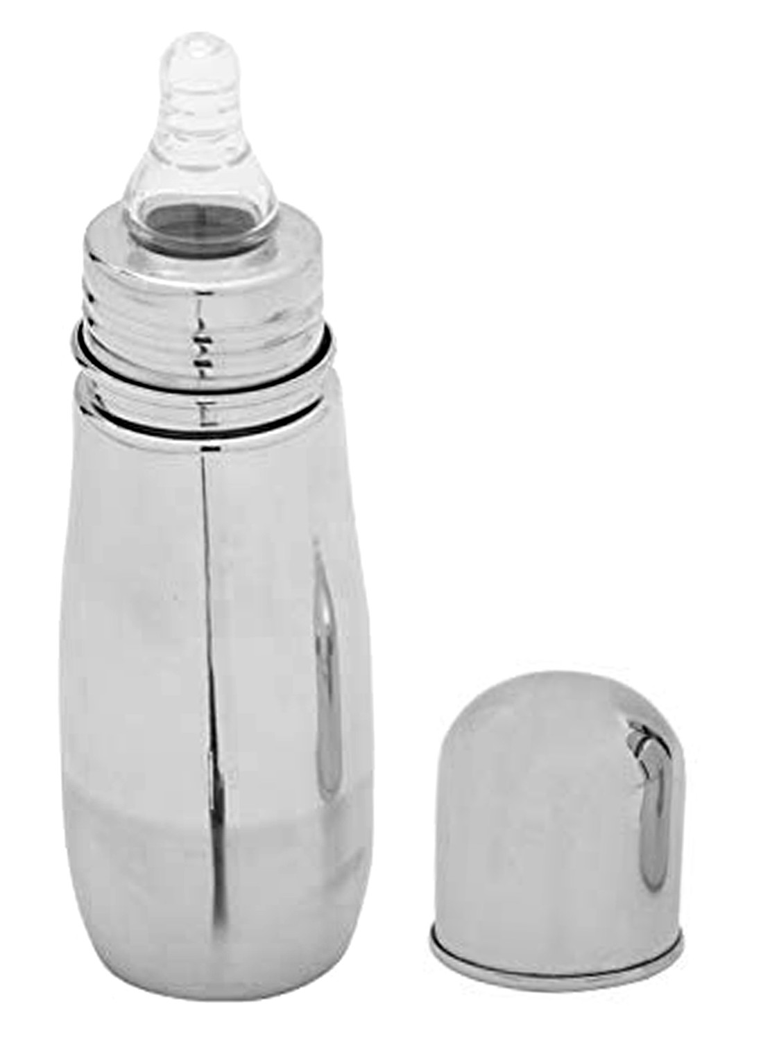 Kuber Industries Stainless Steel Baby Feeding Bottle, Milk Feeding, Water Feeding,250 ml(1 Extra Nipple Free)
