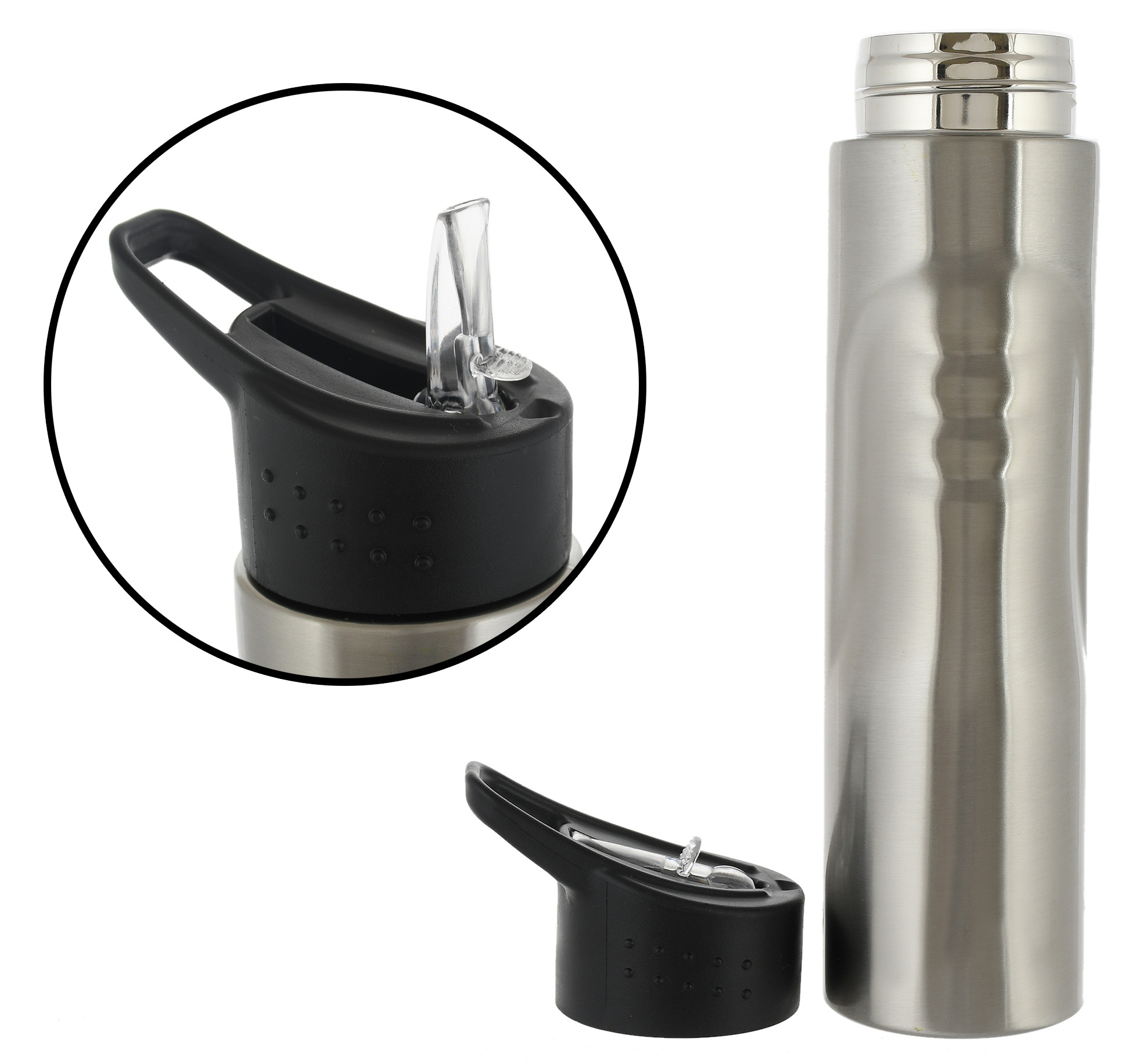 Kuber Industries Stainless Steel BPA Free Drinking Bottle, Leakproof Gym Bottle, Ideal for Sports, Bike, Running, Hiking With Lid Sipper, 700ml (Silver)