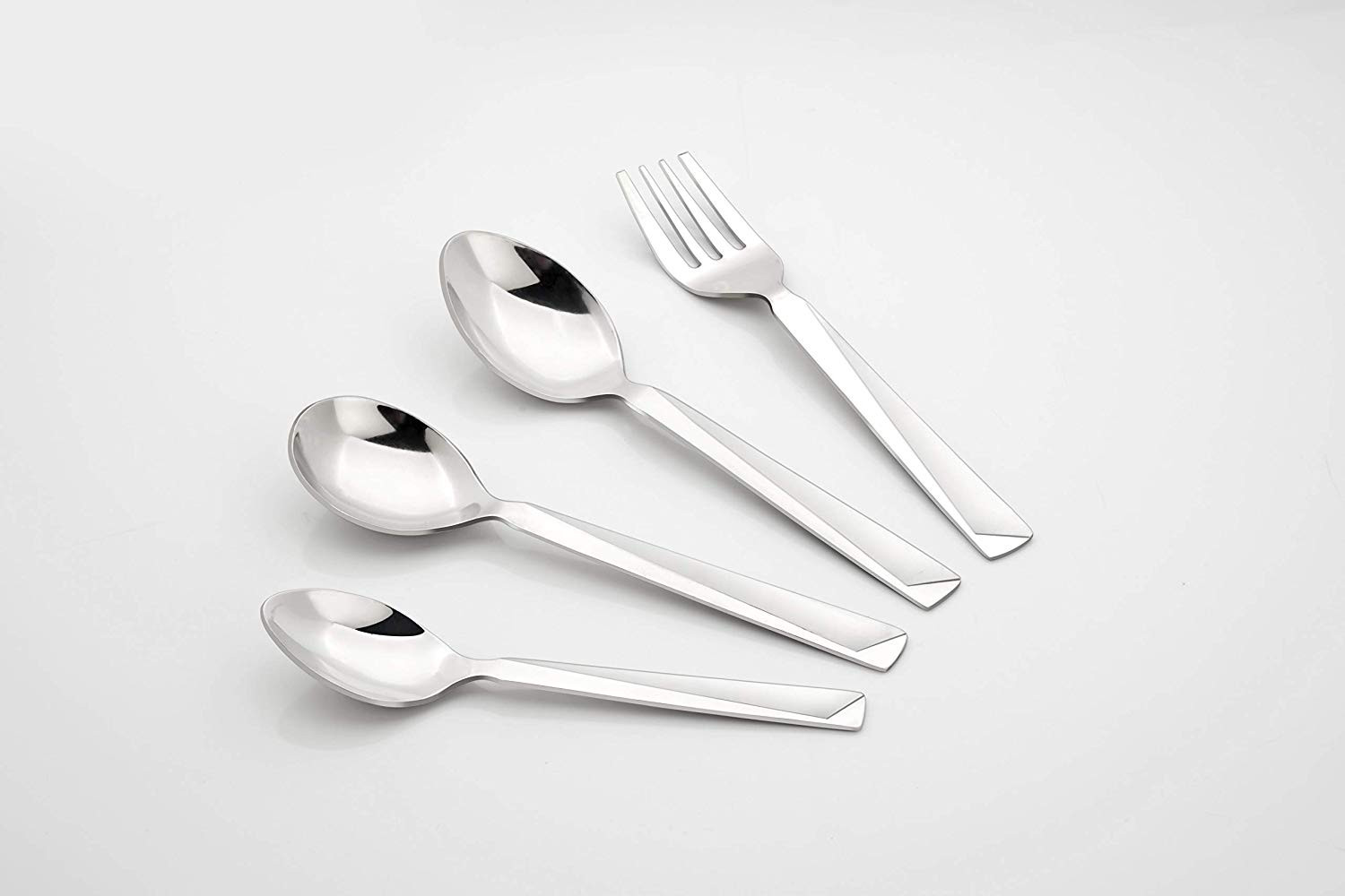 Kuber Industries Stainless Steel Cutlery Set, 6 Table Spoons, 6 Tea Spoons, 6 Forks, 6 Knives, 1 Stand,Set of 24 - Silver-KUBMART1334