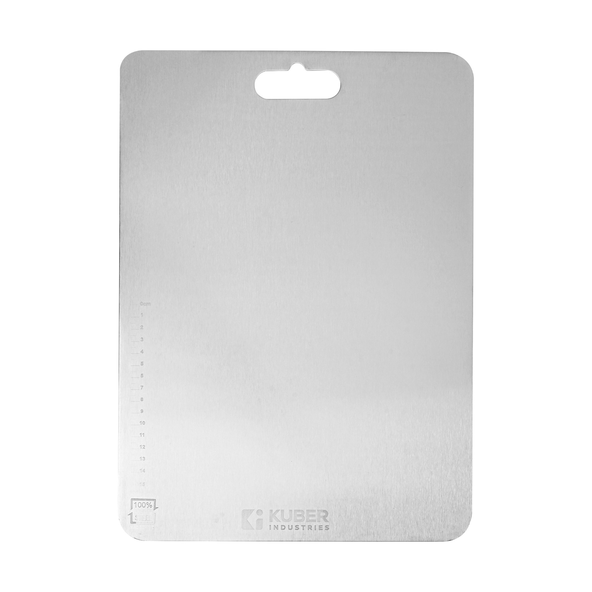 Kuber Industries Stainless Steel Cutting Board for Kitchen  Home  Chopper Board for Vegetable Fruit  Breads Cutter  DP-102H  Silver