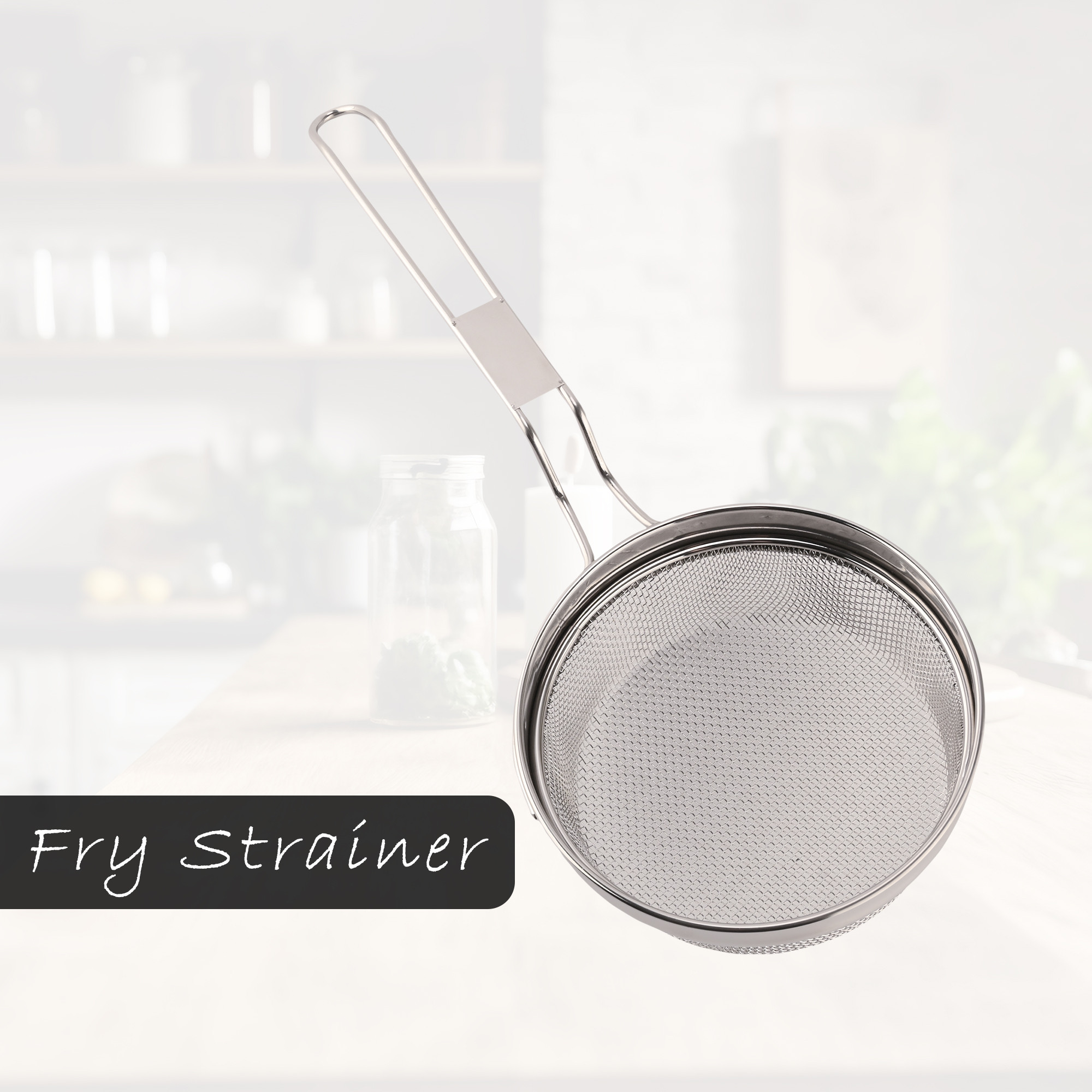 Kuber Industries Stainless Steel Deep Fry Strainer for Kitchen - Chips  Pasta Cooking JharaFilterChanni with Handle - Silver