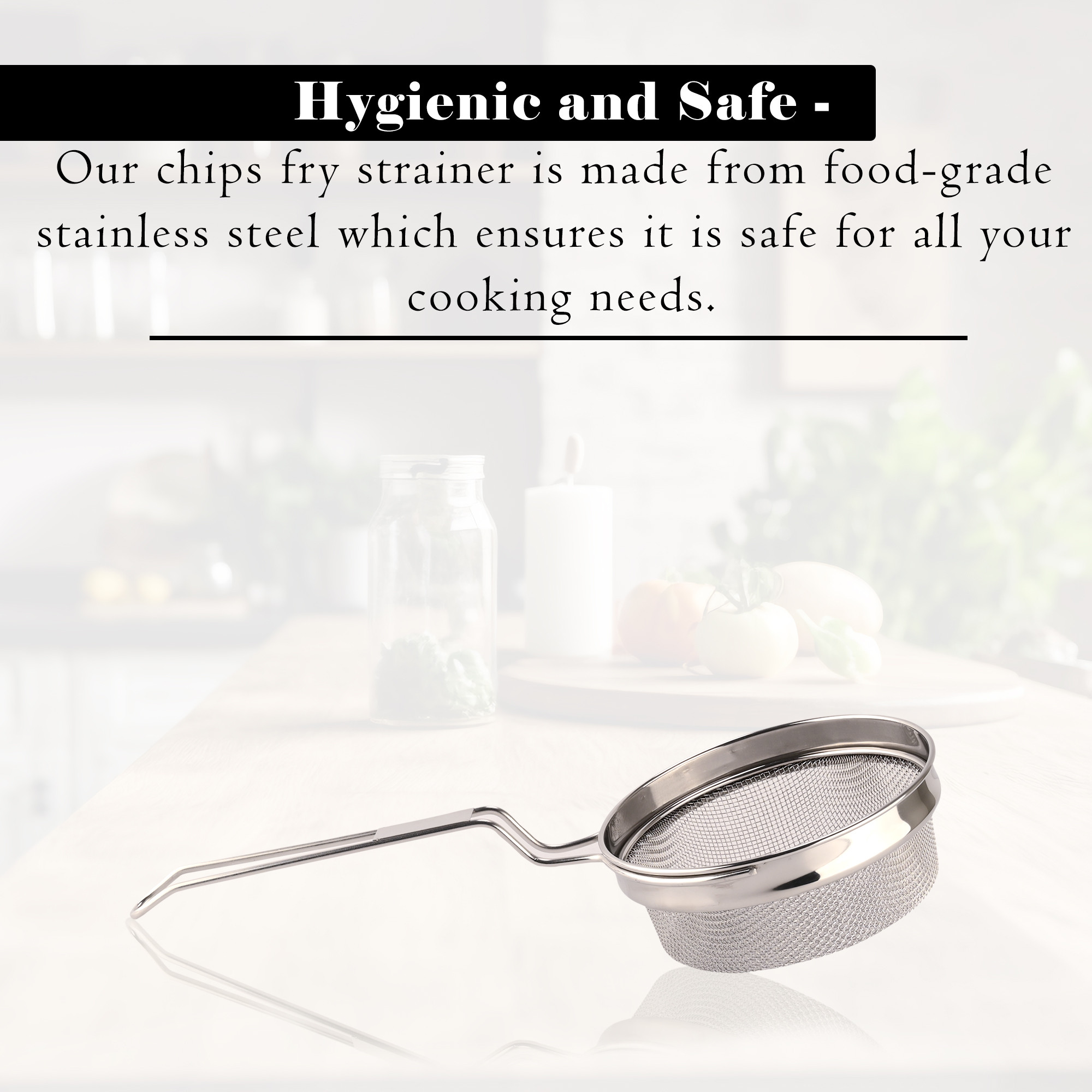 Kuber Industries Stainless Steel Deep Fry Strainer for Kitchen - Chips  Pasta Cooking JharaFilterChanni with Handle - Silver