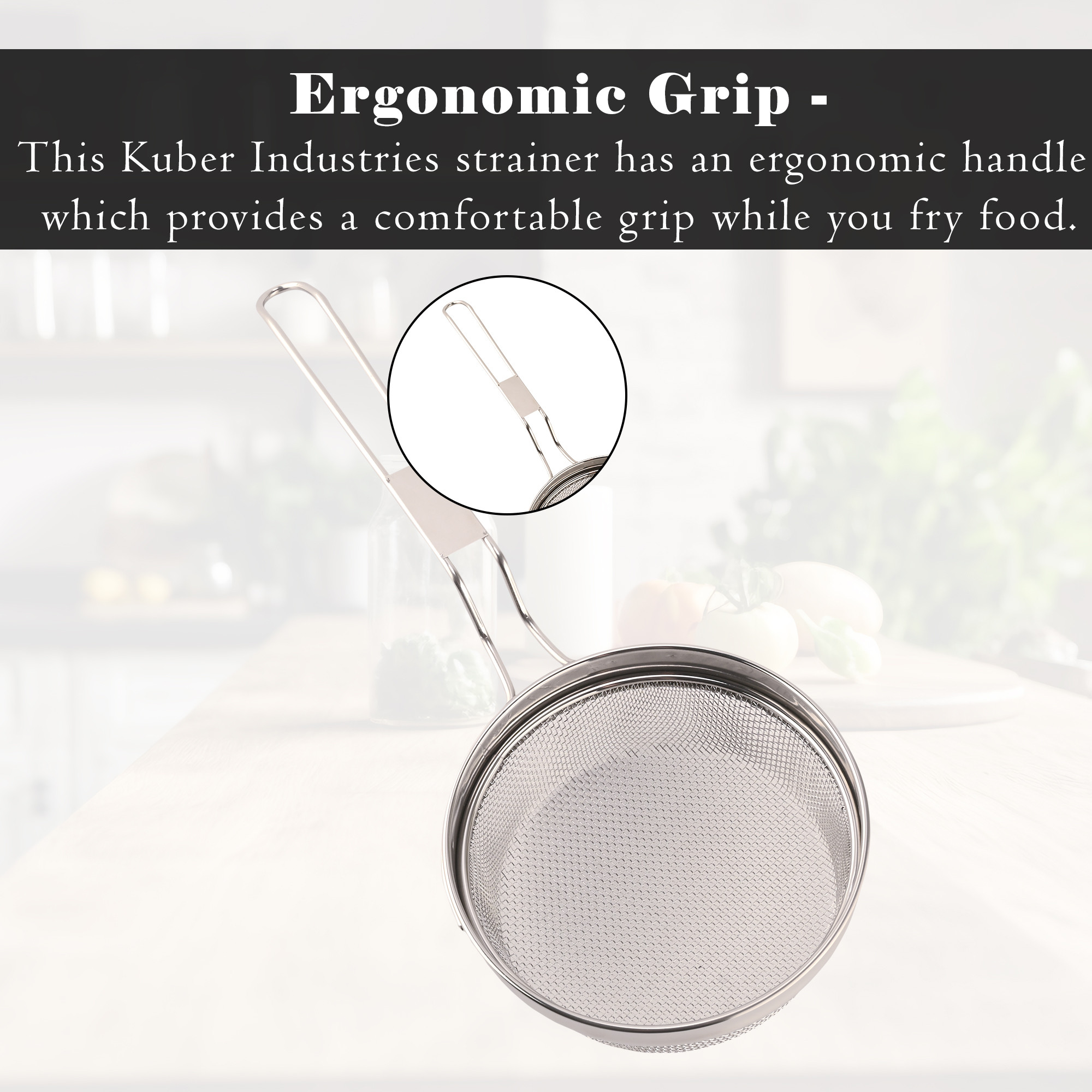 Kuber Industries Stainless Steel Deep Fry Strainer for Kitchen - Chips  Pasta Cooking JharaFilterChanni with Handle - Silver