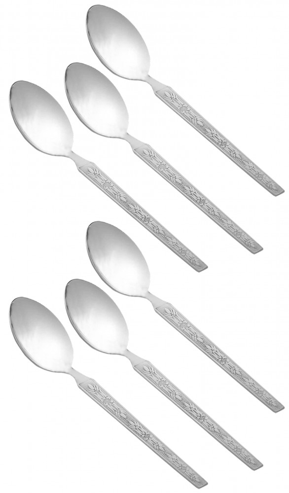 Kuber Industries Stainless Steel Dinner Spoons, Extra-Fine Dessert Spoons for Home, Kitchen or Restaurant (Silver)