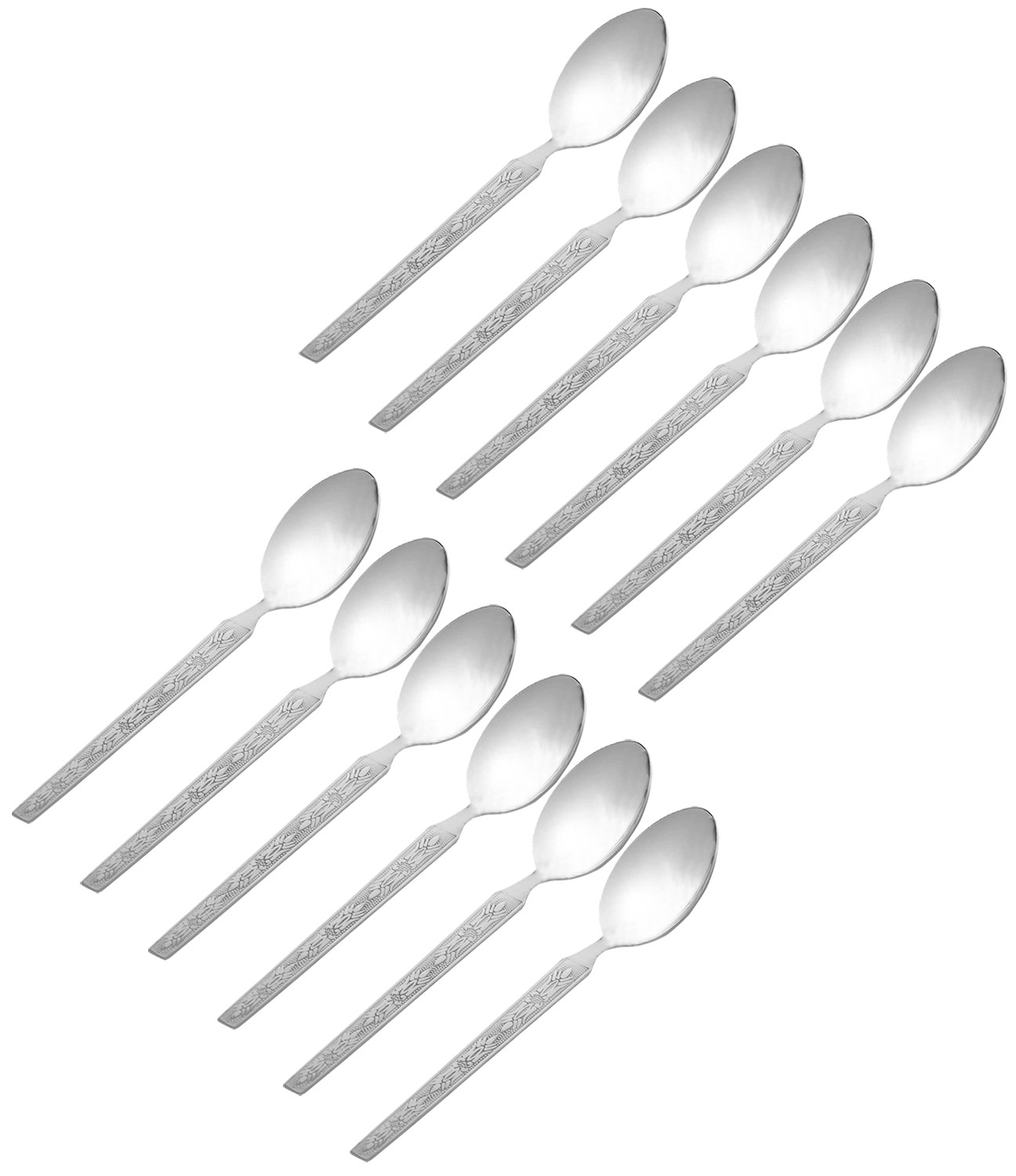 Kuber Industries Stainless Steel Dinner Spoons, Extra-Fine Dessert Spoons for Home, Kitchen or Restaurant (Silver)