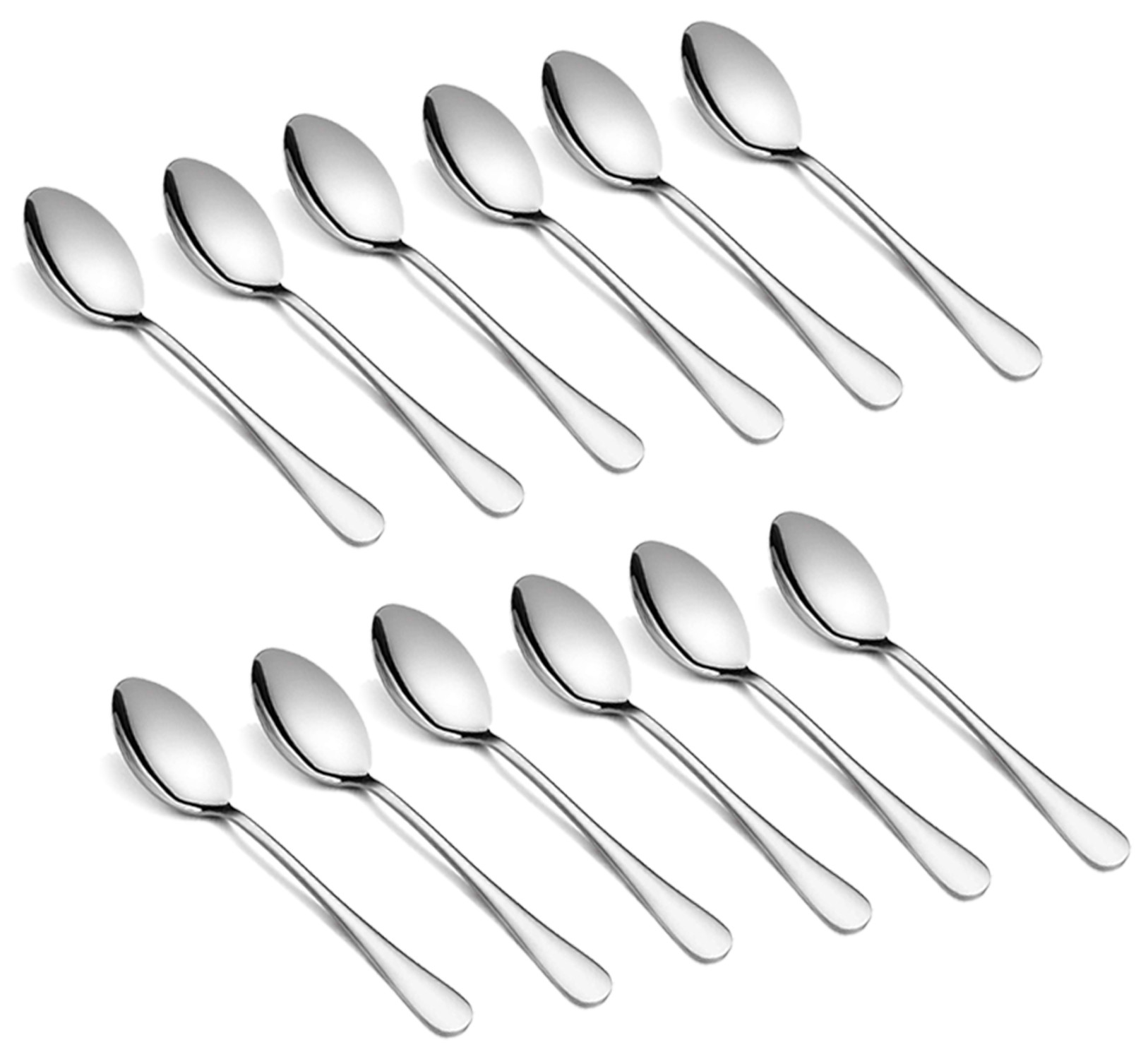 Kuber Industries Stainless Steel Dinner Spoons, Extra-Fine Mercury Dessert Spoon for Home, Kitchen or Restaurant (Silver)-KUBMART15669