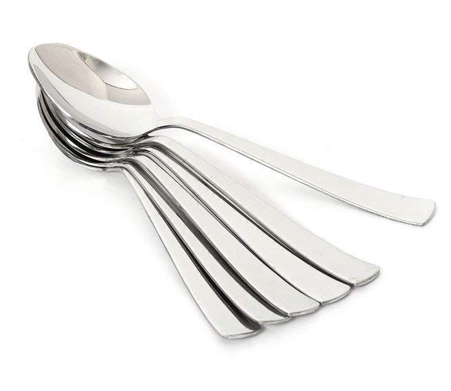 Kuber Industries Stainless Steel Dinner Spoons Set With Plastic Handle For Home, Kitchen, or Restaurant (Silver)-HS43KUBMART26195