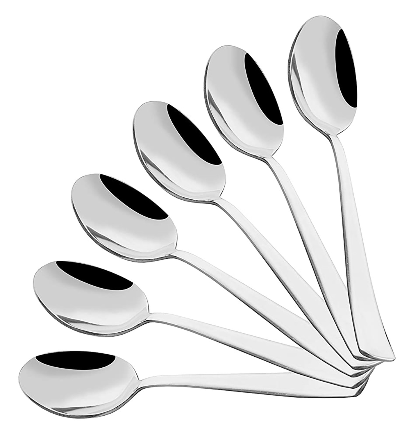 Kuber Industries Stainless Steel Dinner Spoons Set With Plastic Handle For Home, Kitchen, or Restaurant (Silver)-HS43KUBMART26195