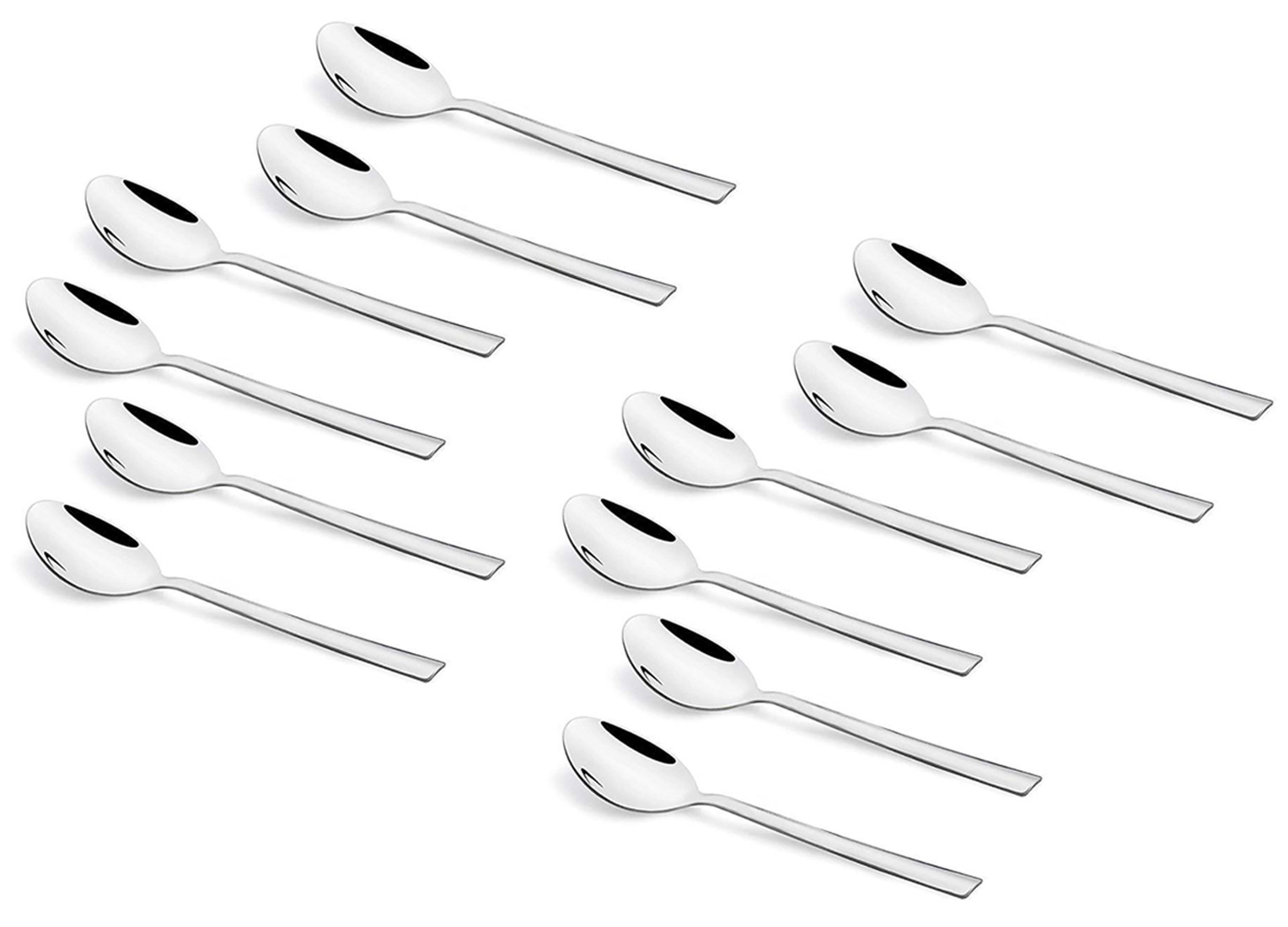 Kuber Industries Stainless Steel Dinner Spoons Set With Plastic Handle For Home, Kitchen, or Restaurant (Silver)-HS43KUBMART26195