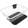 Stainless Steel Dish Drying Rack For Kitchen With Water Strainer Tray | Vessel Drainer Basket & Bartan Stand/Tokra With Handles | White