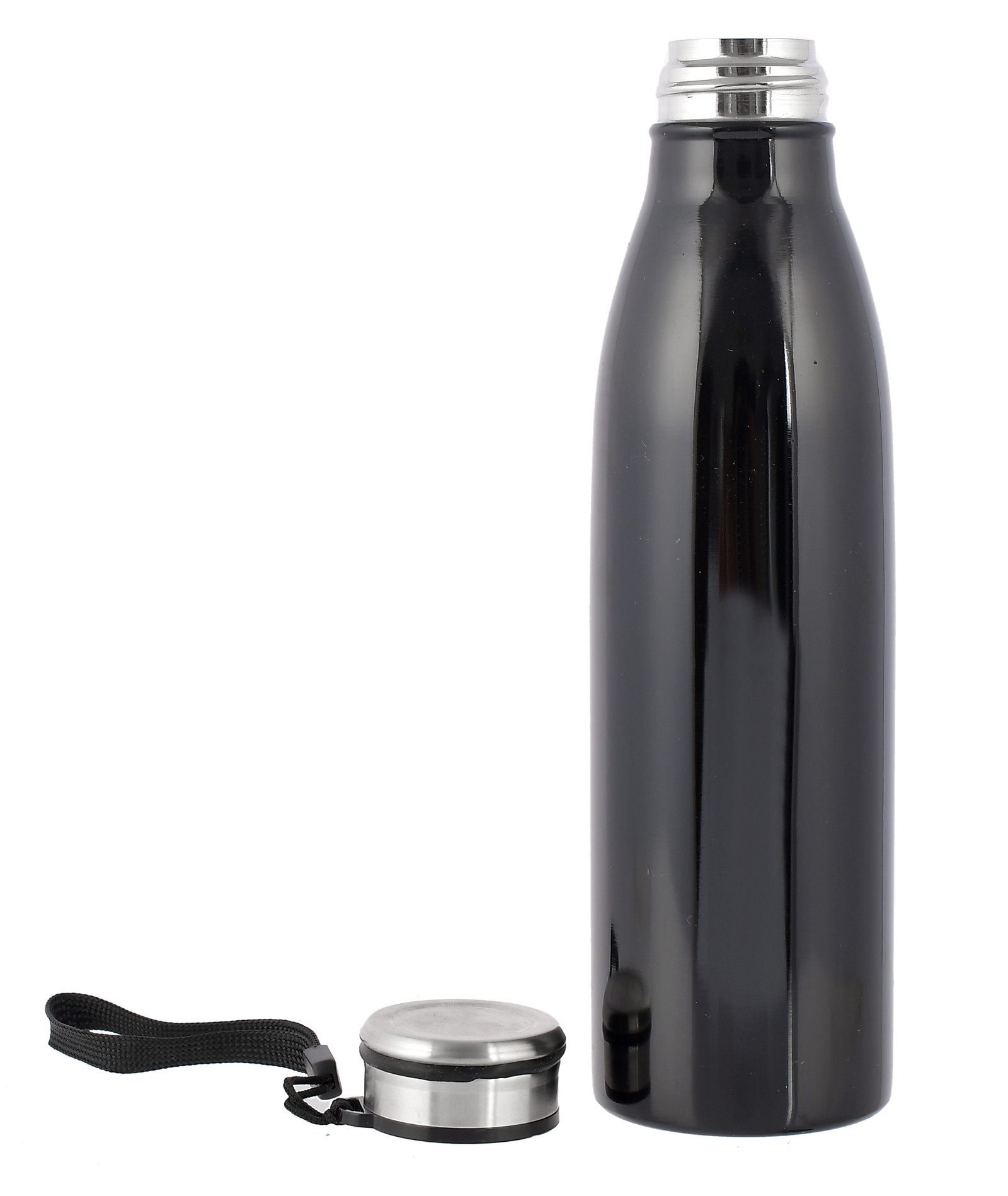 Kuber Industries Stainless Steel Fridge Water Bottle, 750 ML (Black)-HS42KUBMART25193