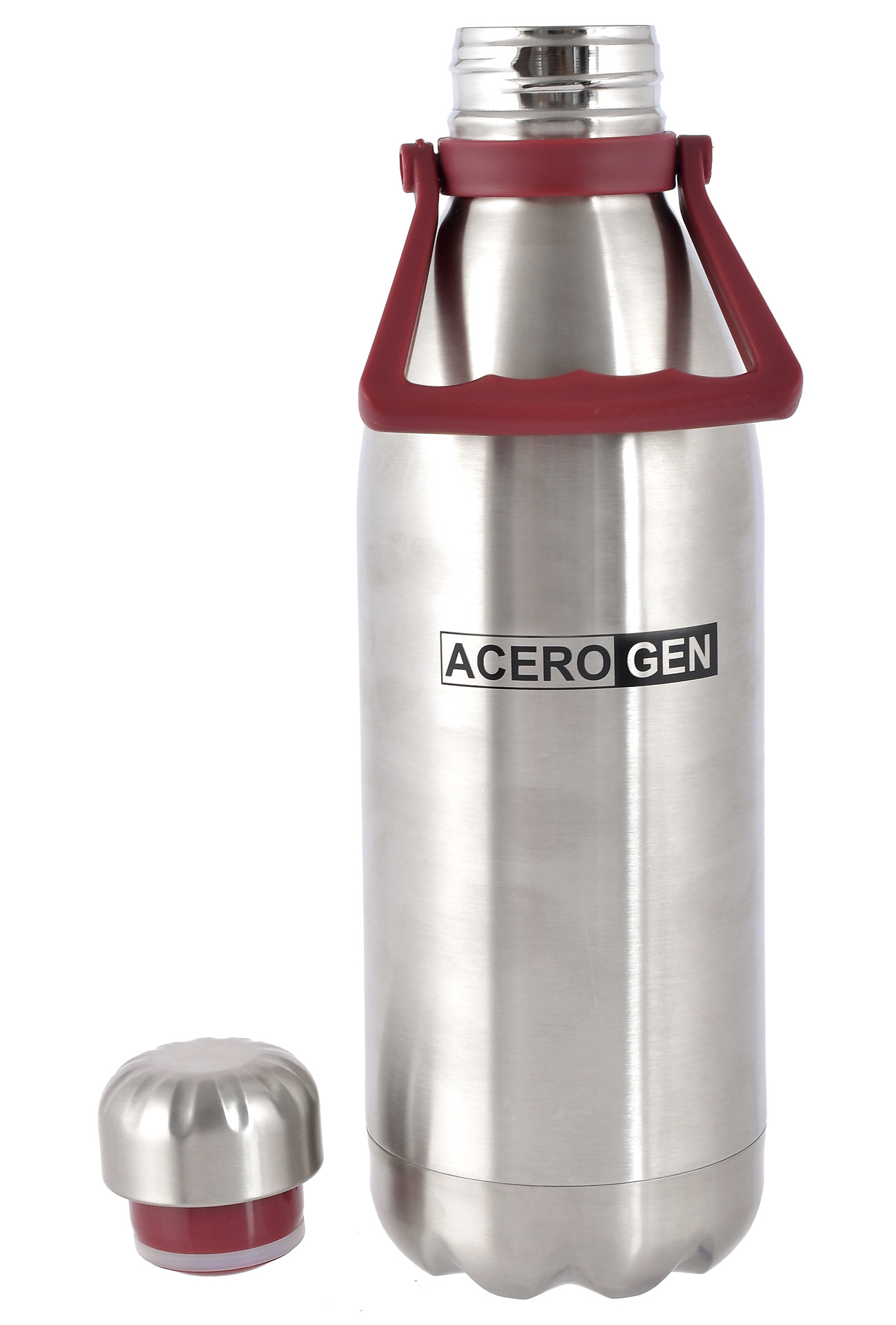 Kuber Industries Stainless Steel Hot And Cold Vacuum Flask With Carrying Handle & Pouch, 1800ml (Silver)-HS42KUBMART25153