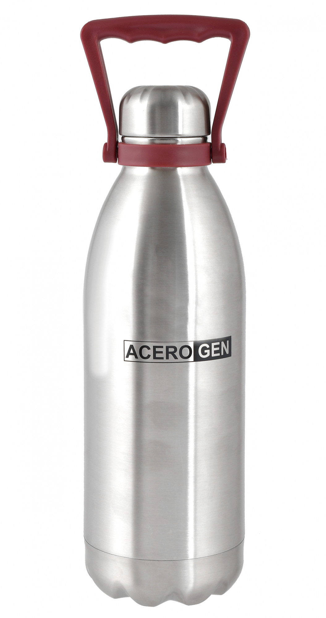 Kuber Industries Stainless Steel Hot And Cold Vacuum Flask With Carrying Handle & Pouch, 1800ml (Silver)-HS42KUBMART25153