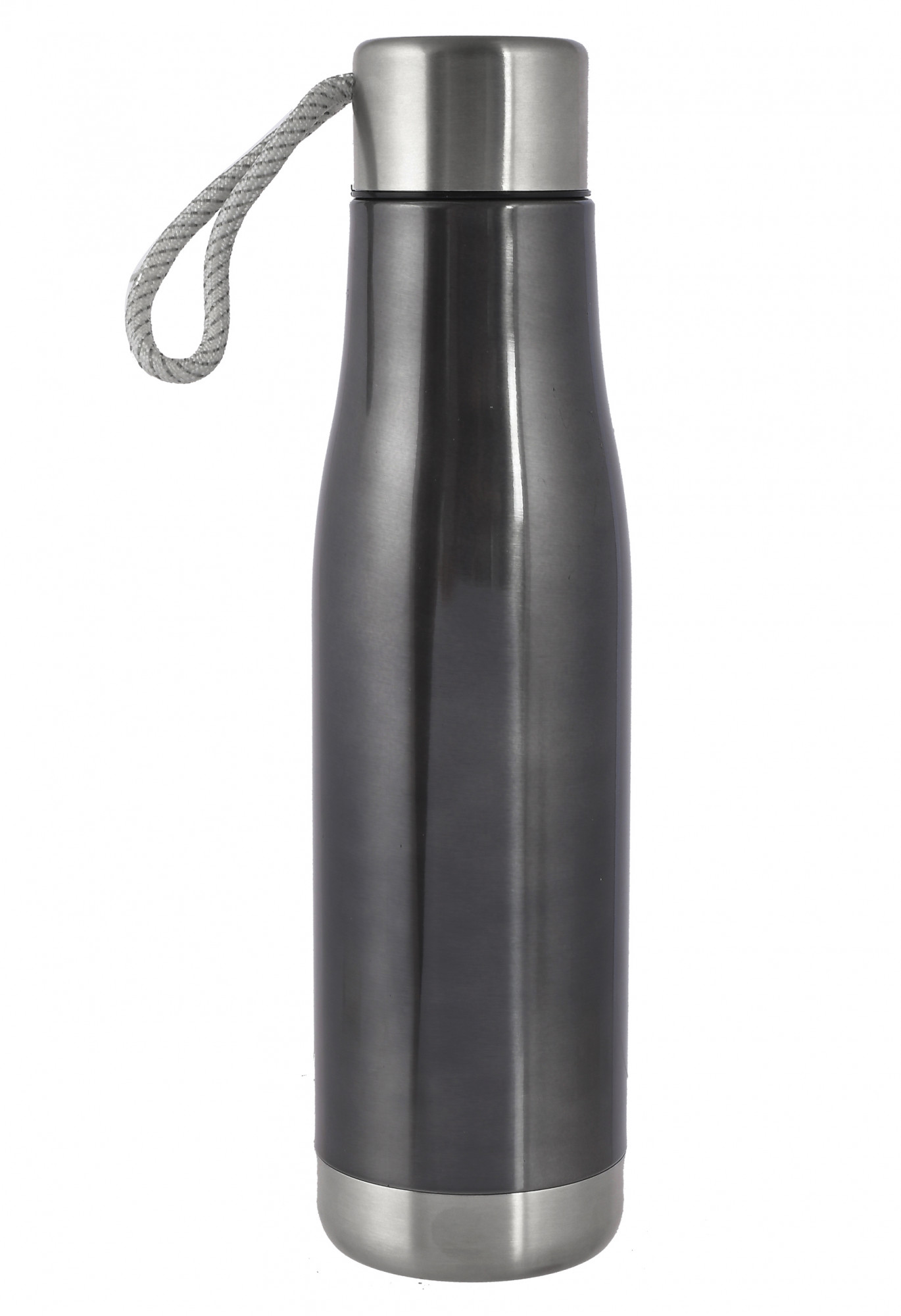 Kuber Industries Stainless Steel Hot And Cold Vacuum Flask With Carrying Strip, 1000ml (Dark Grey)-HS42KUBMART25169