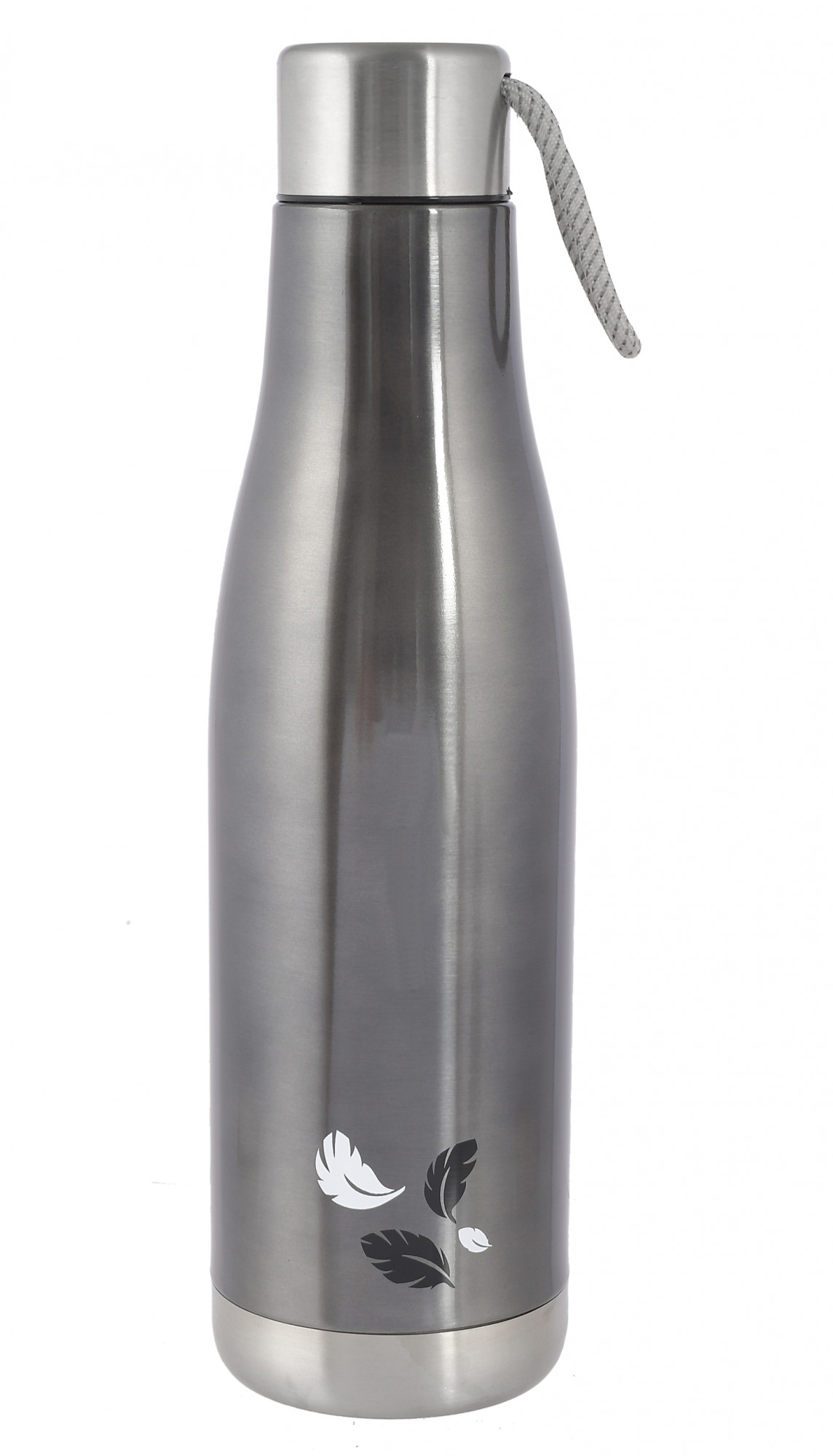 Kuber Industries Stainless Steel Hot And Cold Vacuum Flask With Carrying Strip, 1000ml (Grey)-HS42KUBMART25173