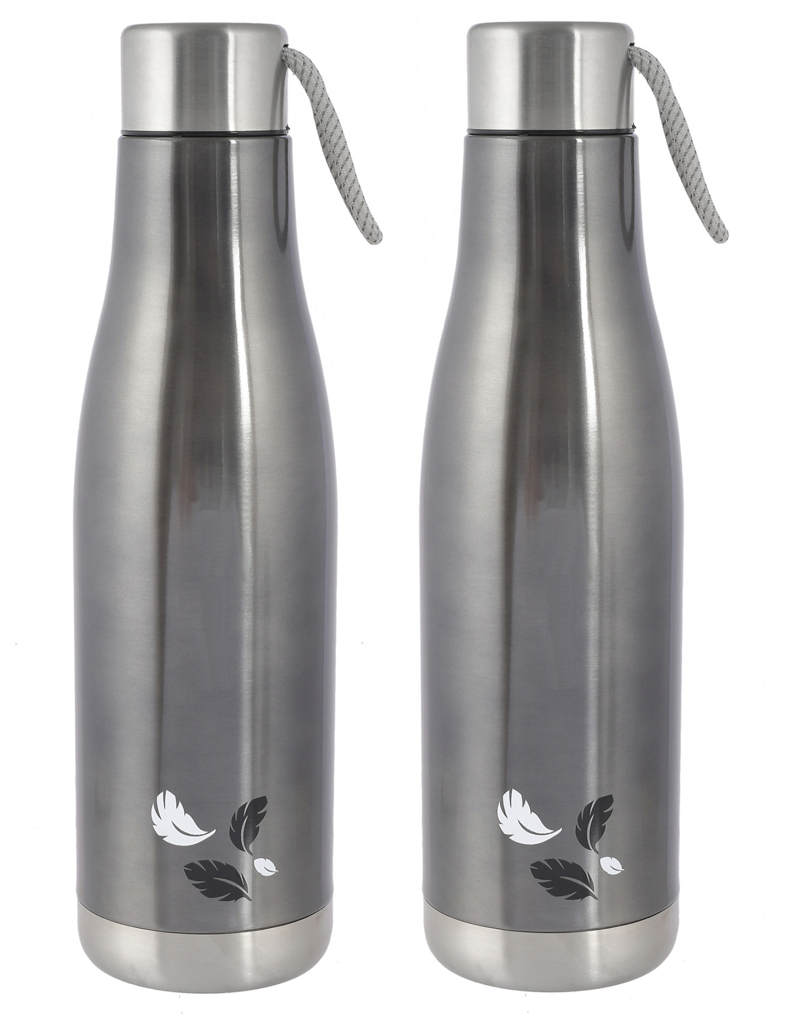 Kuber Industries Stainless Steel Hot And Cold Vacuum Flask With Carrying Strip, 1000ml (Grey)-HS42KUBMART25173