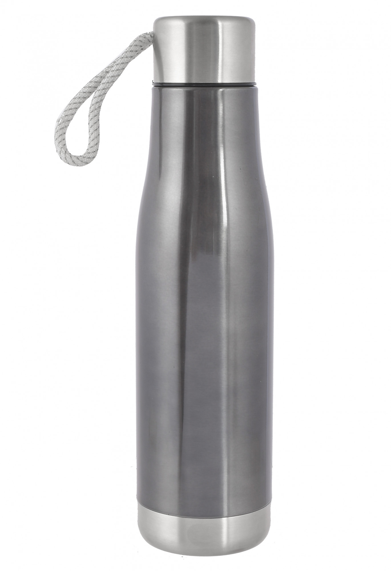 Kuber Industries Stainless Steel Hot And Cold Vacuum Flask With Carrying Strip, 500ml (Grey)-HS42KUBMART25165