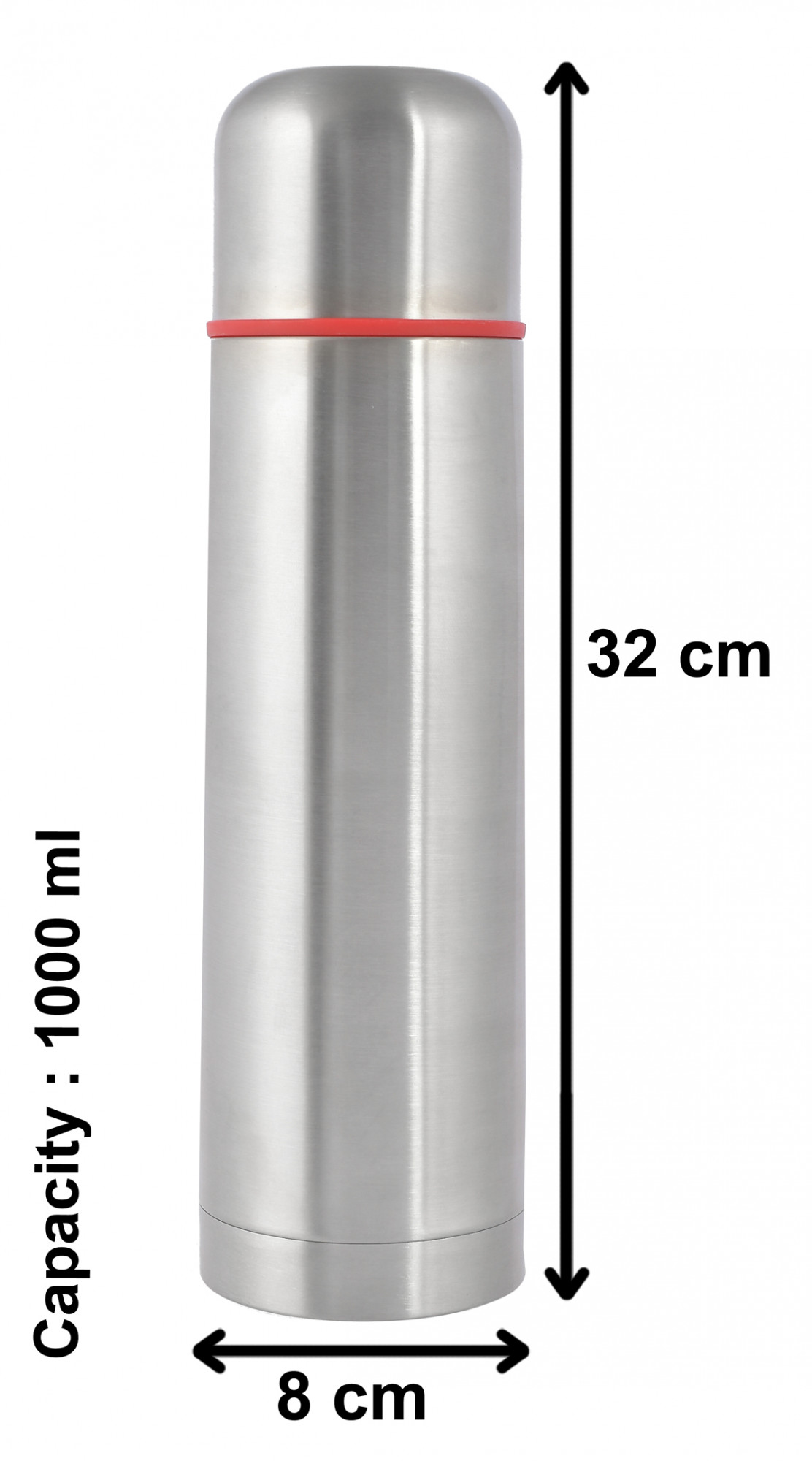Kuber Industries Stainless Steel Hot And Cold Vacuum Flask With Cover 1000ml Silver-HS42KUBMART25149