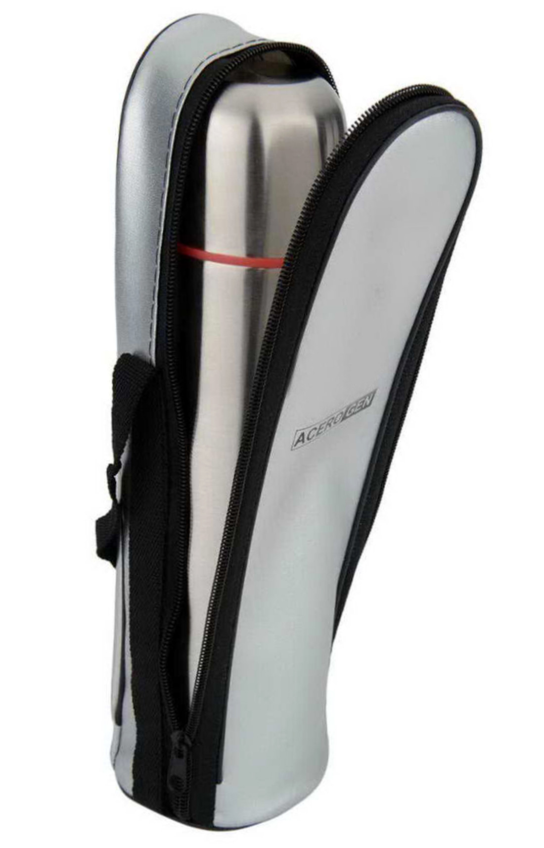 Kuber Industries Stainless Steel Hot And Cold Vacuum Flask With Cover 1000ml Silver-HS42KUBMART25149