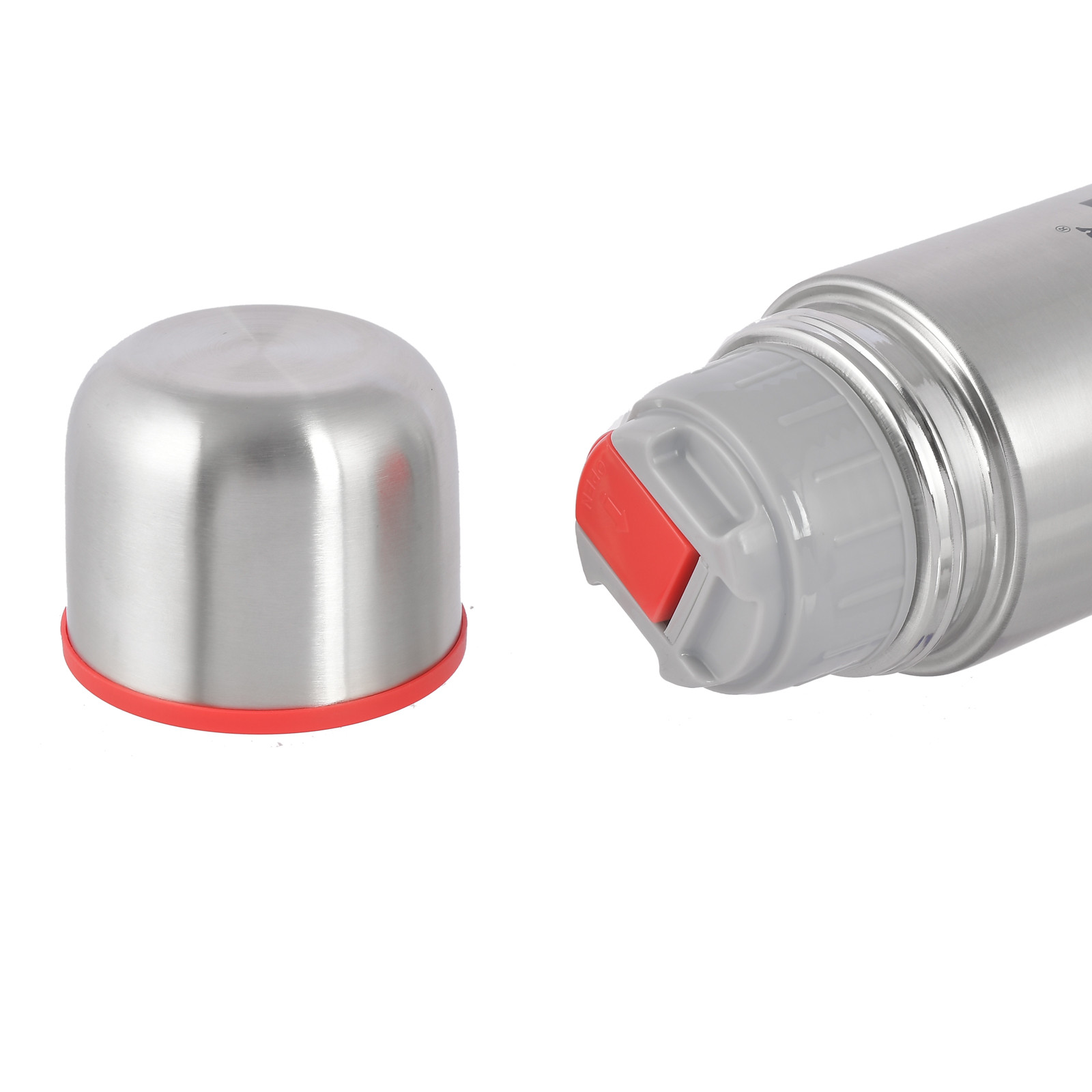 Kuber Industries Stainless Steel Hot And Cold Vacuum Flask With Cover 1000ml Silver-HS42KUBMART25149