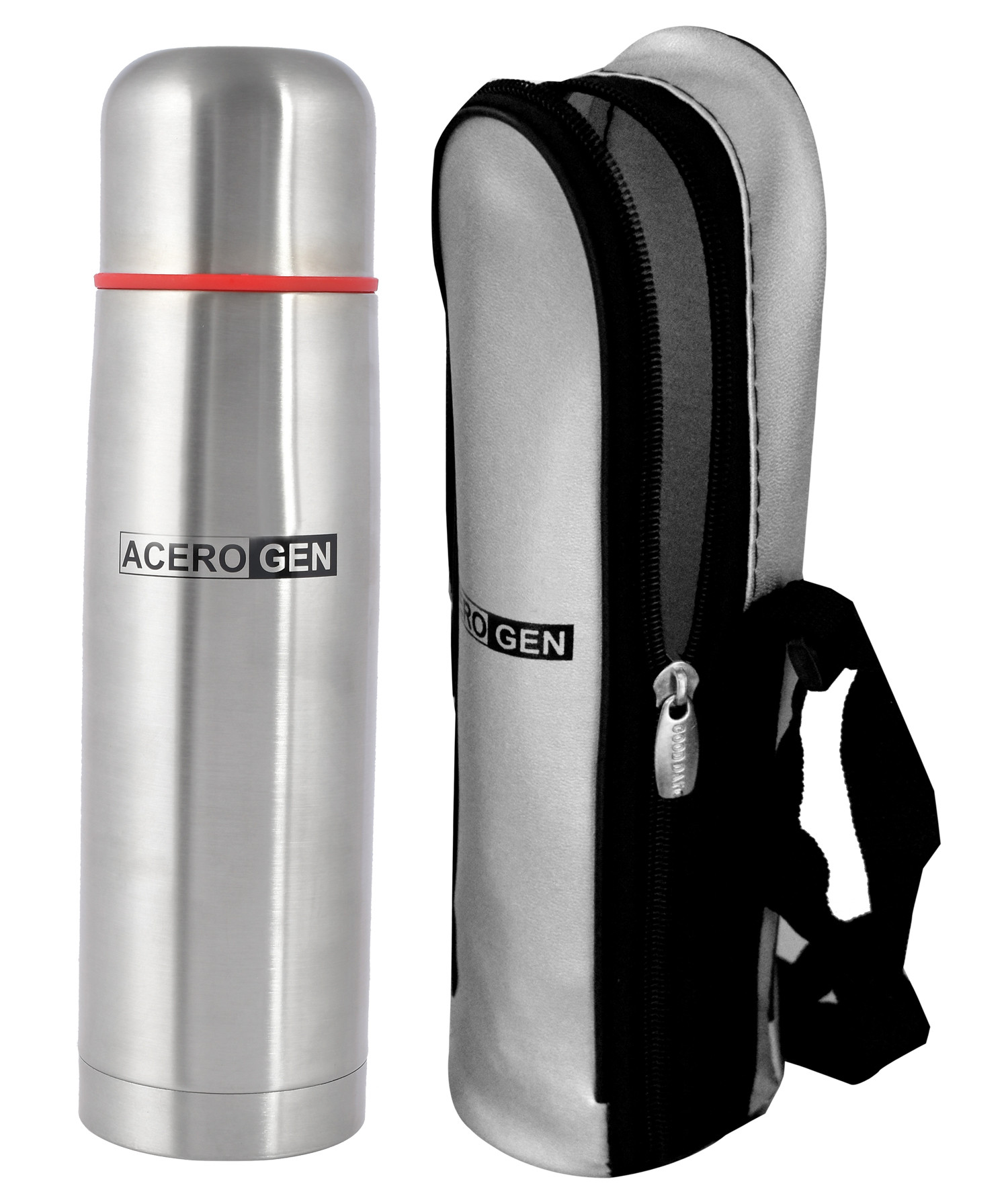Kuber Industries Stainless Steel Hot And Cold Vacuum Flask With Cover, 500ml (Silver)-HS42KUBMART25145