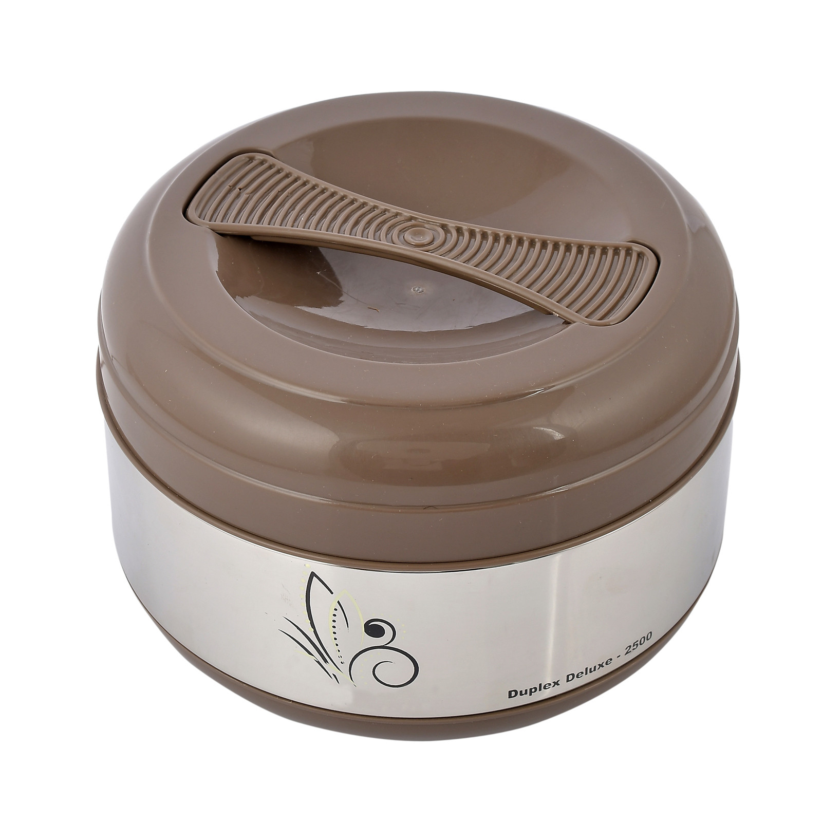 Kuber Industries Stainless Steel Insulated casserole With 1 Inner Conatiner, 2500ml (Brown)-HS42KUBMART25127