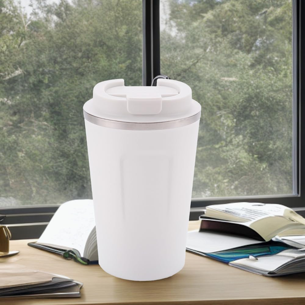Kuber Industries Stainless Steel Insulated Coffee Cup With Sipper Mouth|Travel Coffee Mug 