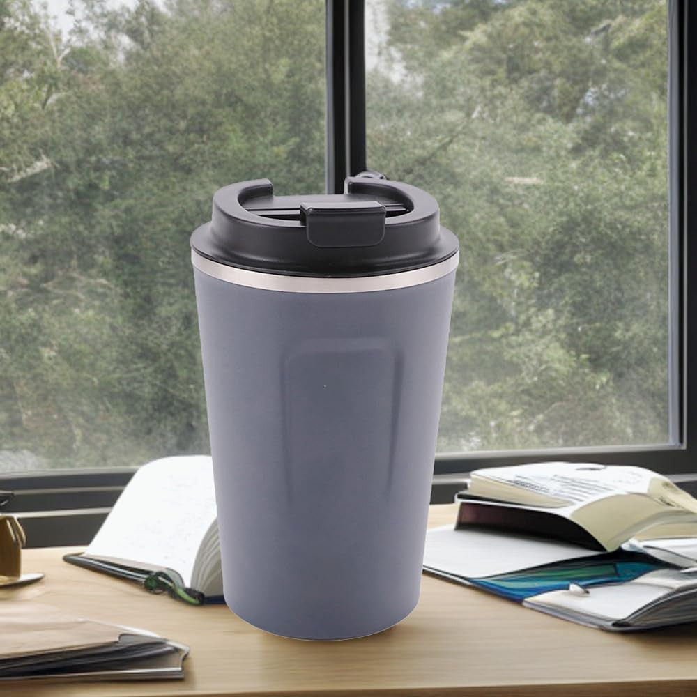 Kuber Industries Stainless Steel Insulated Coffee Cup With Sipper Mouth|Travel Coffee Mug 