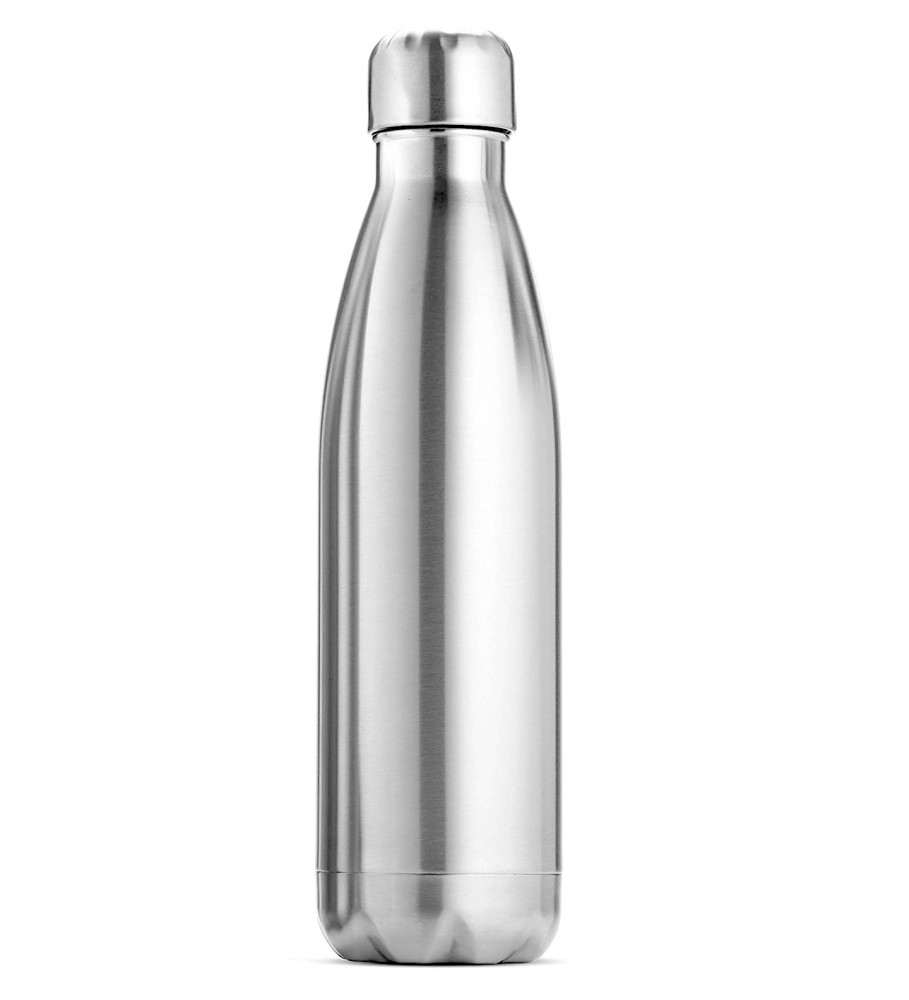 Kuber Industries Stainless Steel Insulated Round Water Bottle For Home &amp; Traveling, 750ML (Silver) 54KM4321