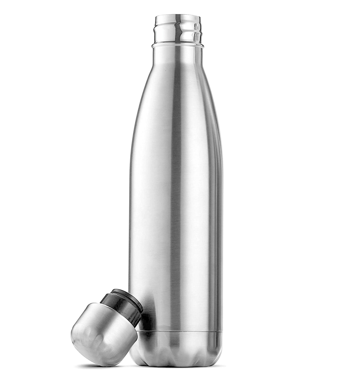 Kuber Industries Stainless Steel Insulated Round Water Bottle For Home & Traveling, 750ML (Silver) 54KM4321