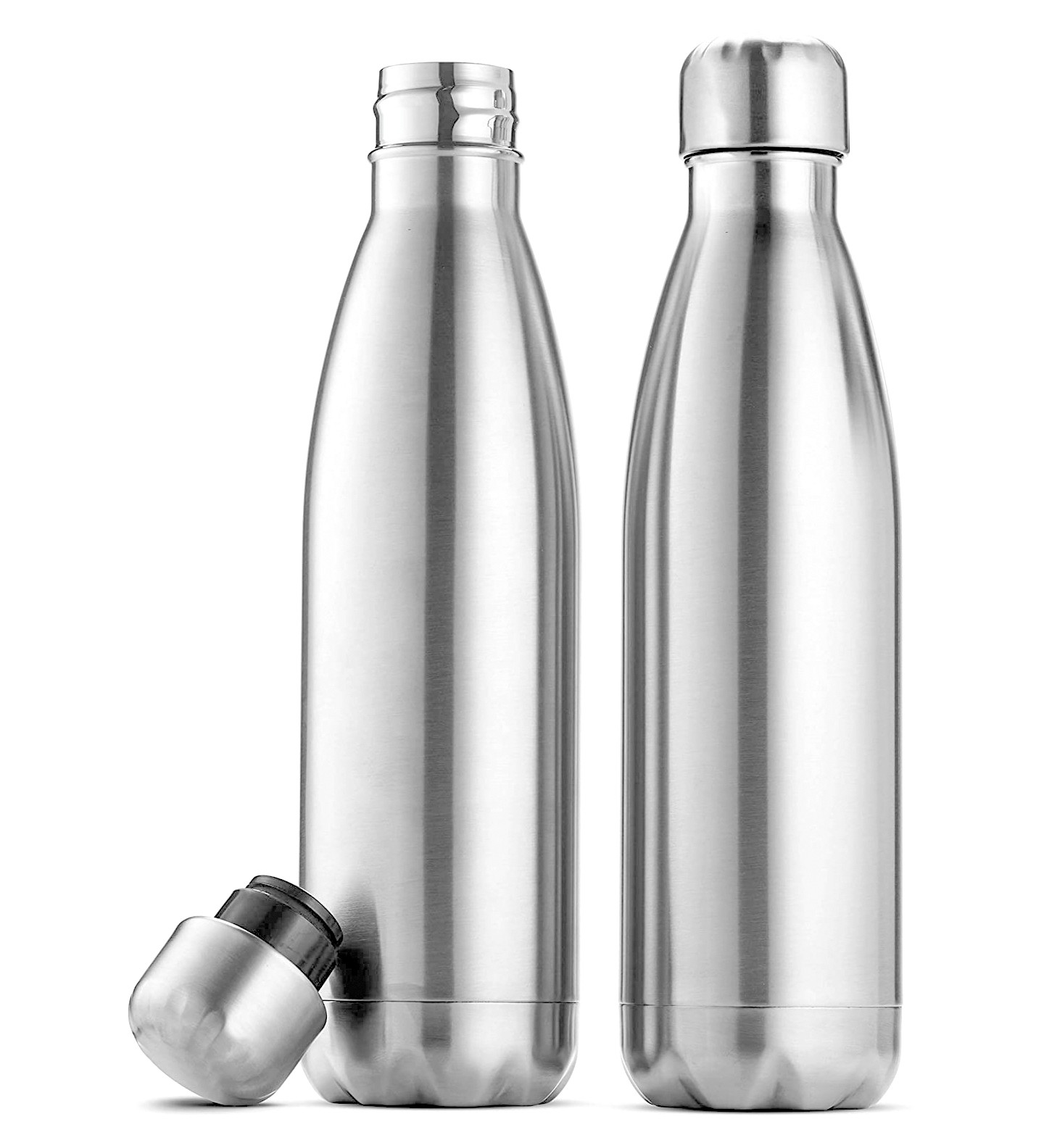 Kuber Industries Stainless Steel Insulated Round Water Bottle For Home & Traveling, 750ML (Silver) 54KM4321