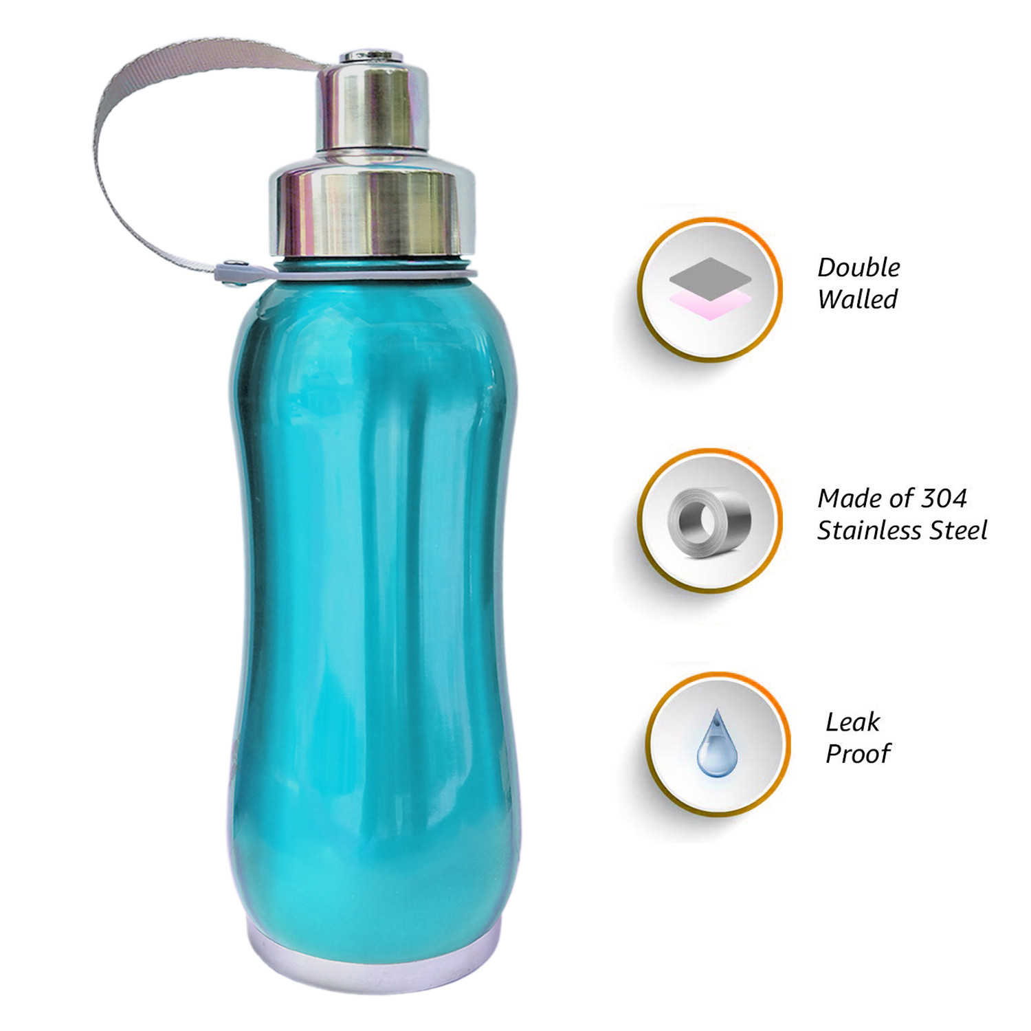 Kuber Industries Stainless Steel Insulated Water Bottle With Strainer For Home & Traveling, 1Ltr. (Blue) 54KM4311