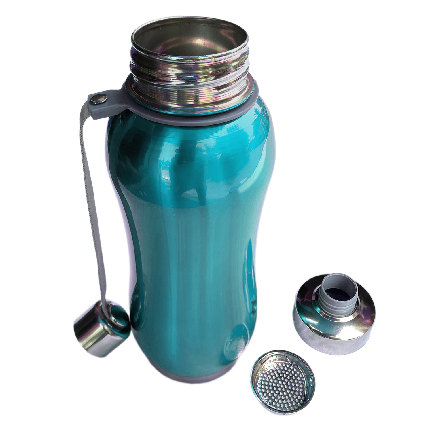 Kuber Industries Stainless Steel Insulated Water Bottle With Strainer For Home & Traveling, 1Ltr. (Blue) 54KM4311