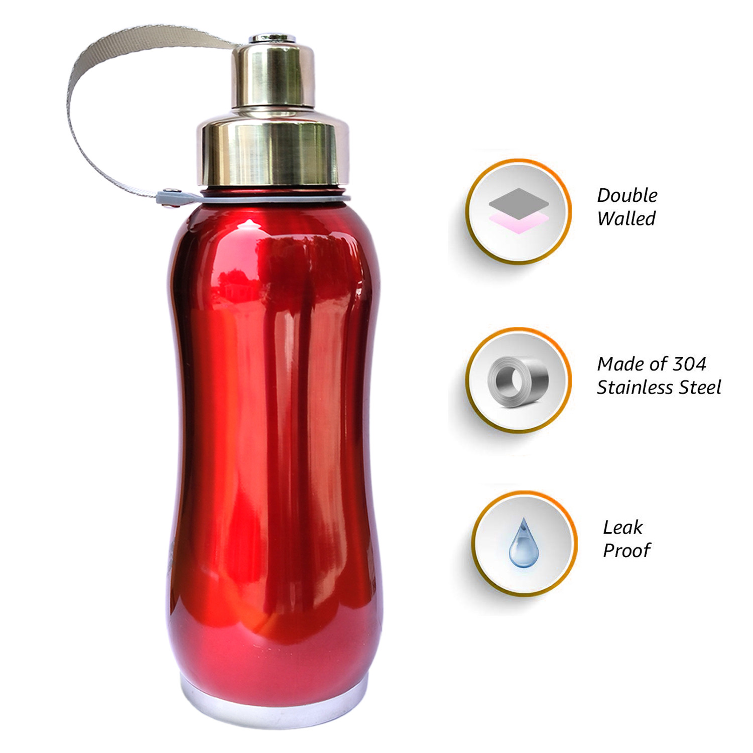 Kuber Industries Stainless Steel Insulated Water Bottle With Strainer For Home & Traveling, 1Ltr.(Maroon) 54KM4309