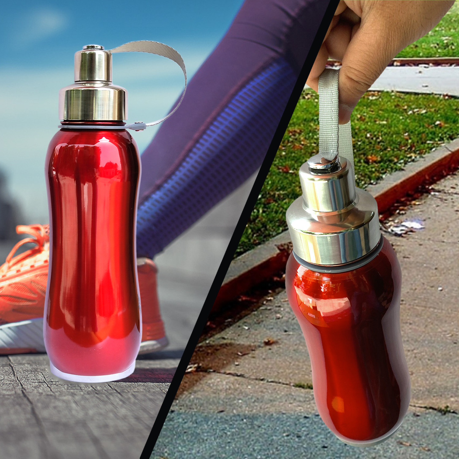 Kuber Industries Stainless Steel Insulated Water Bottle With Strainer For Home & Traveling, 1Ltr.(Maroon) 54KM4309