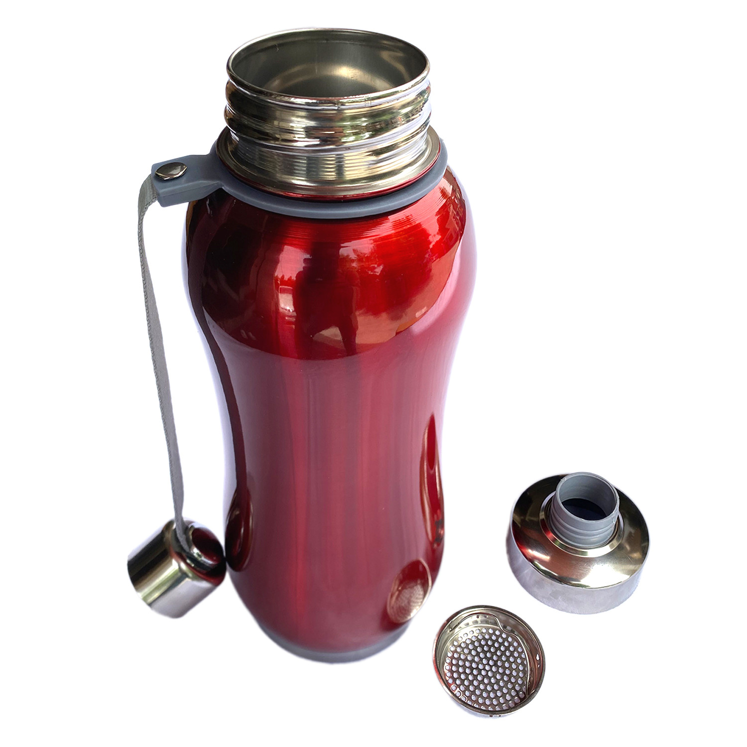 Kuber Industries Stainless Steel Insulated Water Bottle With Strainer For Home & Traveling, 1Ltr.(Maroon) 54KM4309