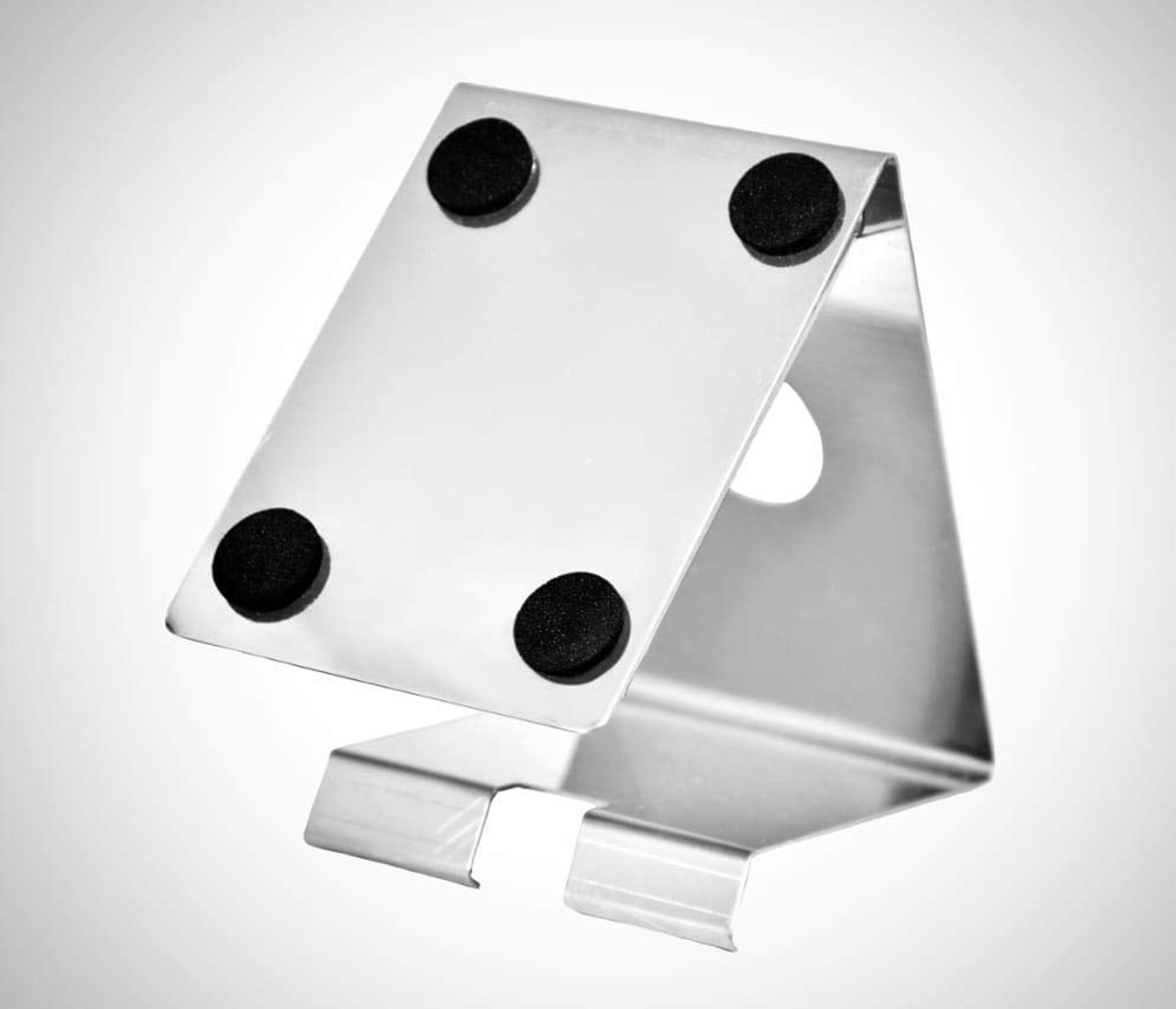 Kuber Industries Stainless Steel Mobile Stand with Card Holder (Silver)-KUBMART1674